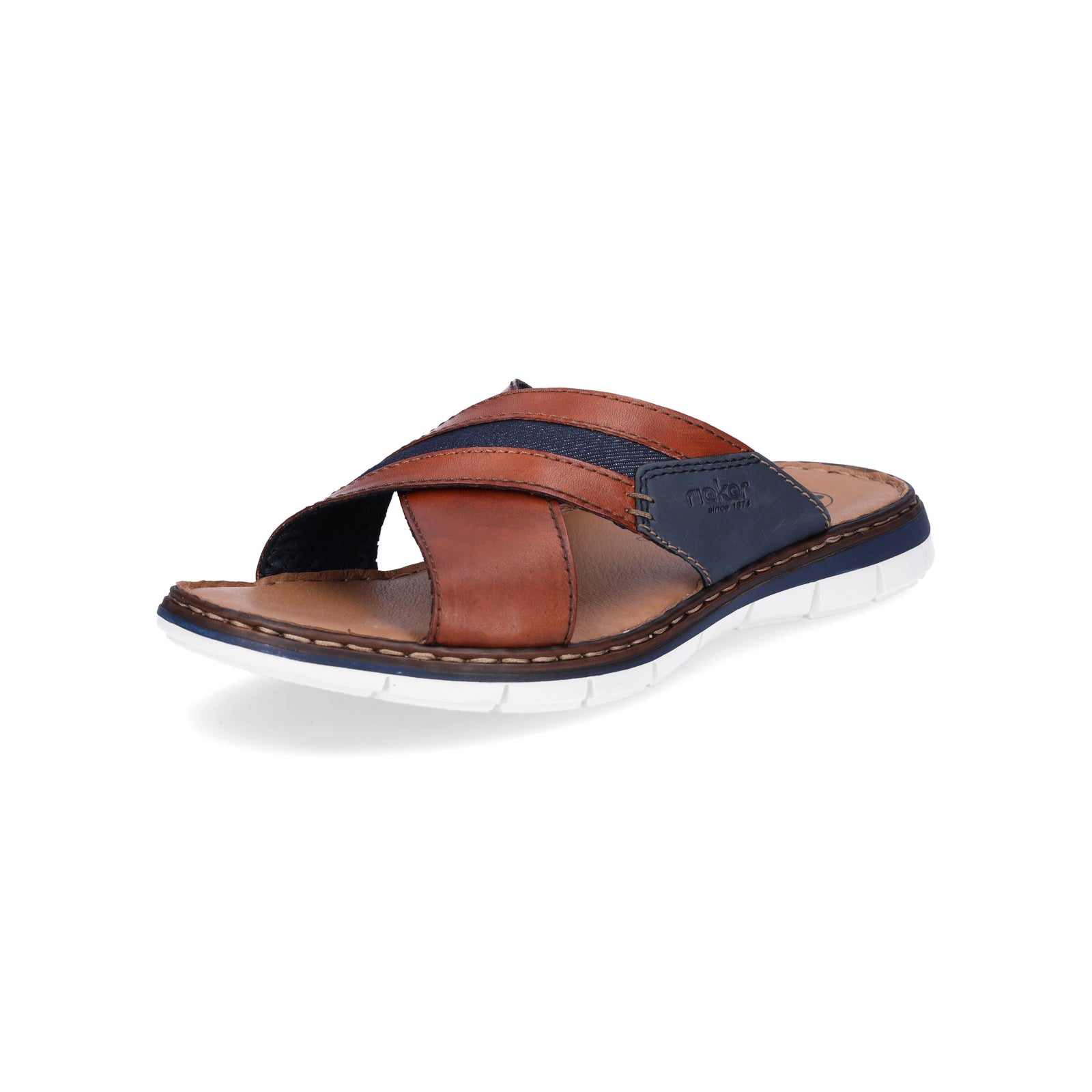 Rieker men's mules brown blue
