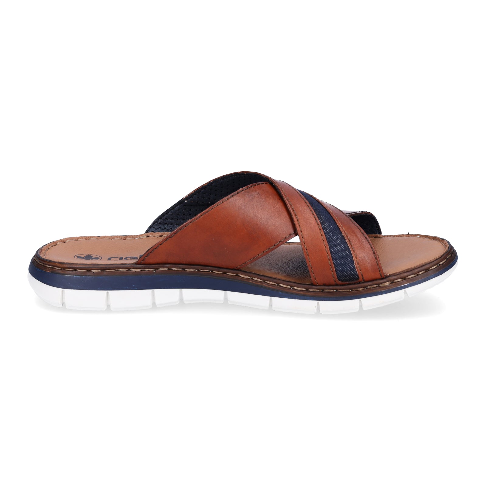 Rieker men's mules brown blue