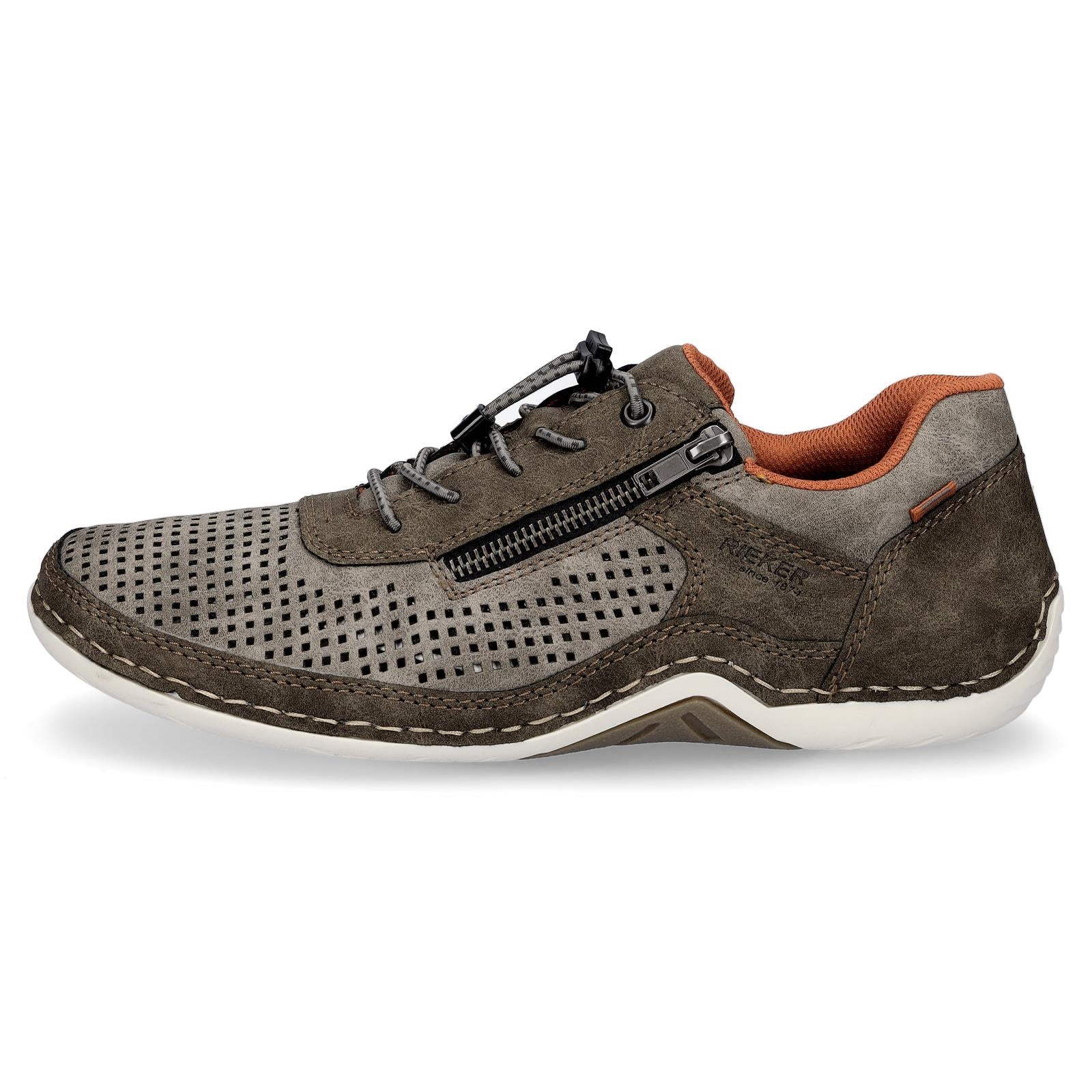 Rieker Herren Slipper braun grau