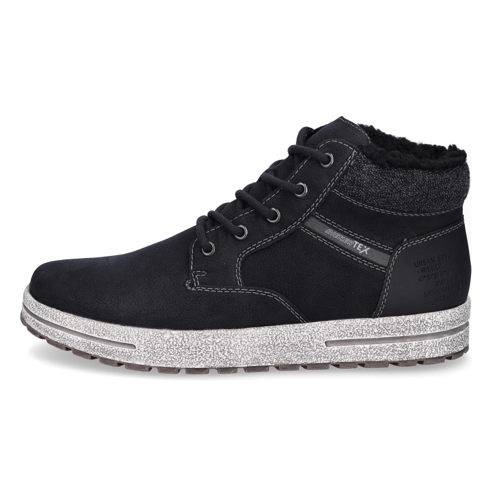 Rieker men's winter lace-up boot black