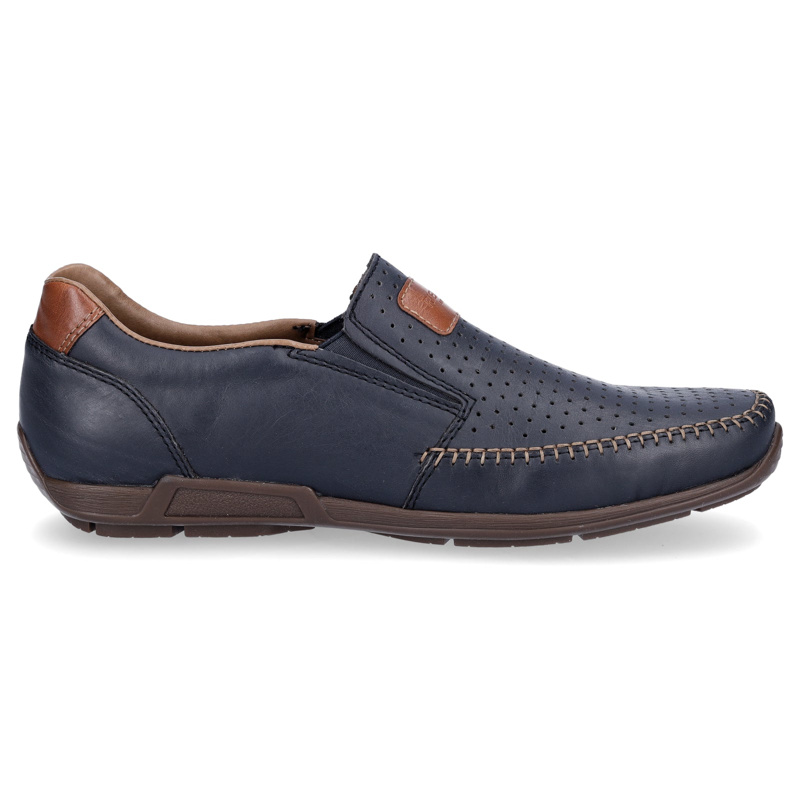 Rieker Herren Leder Slipper blau