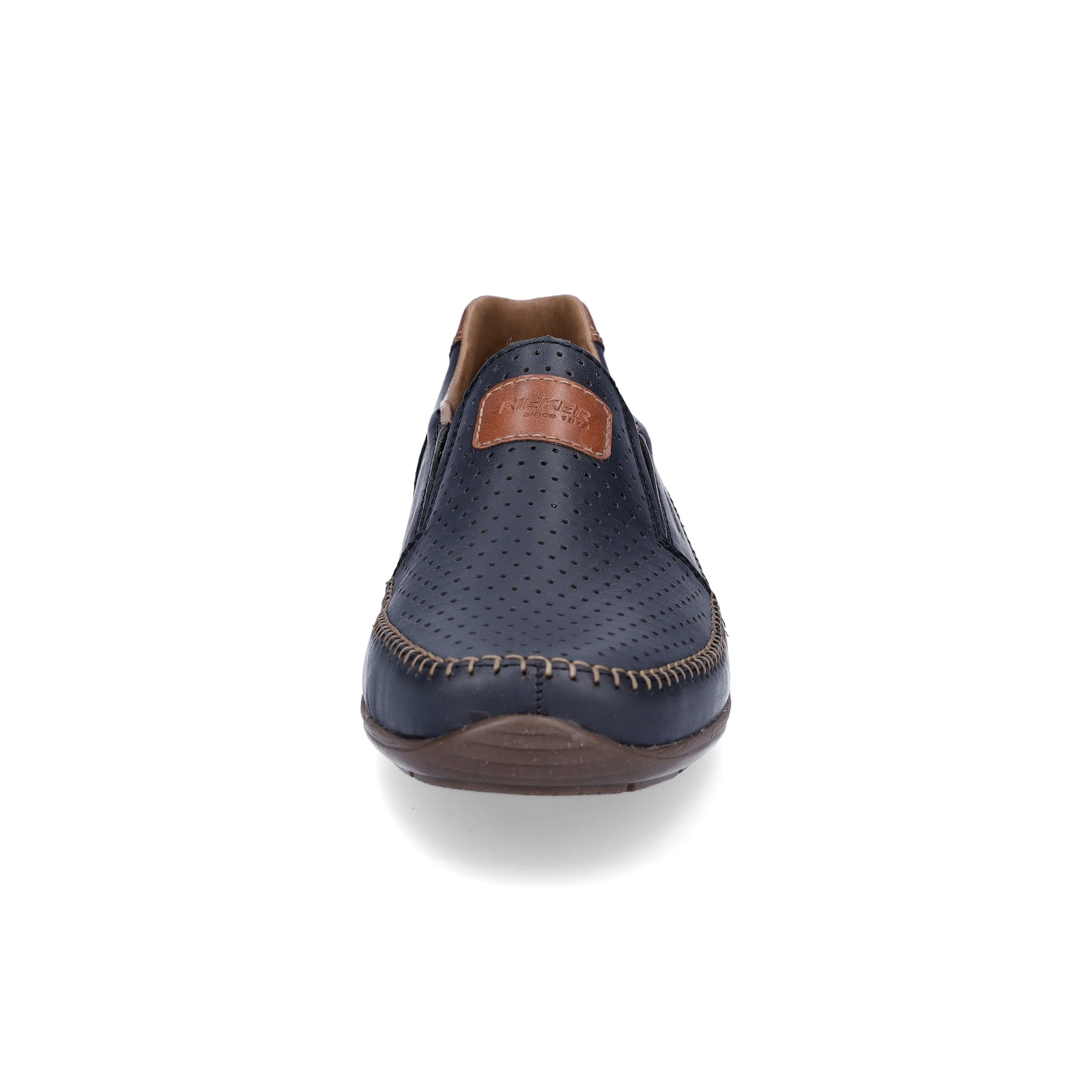 Rieker Herren Leder Slipper blau
