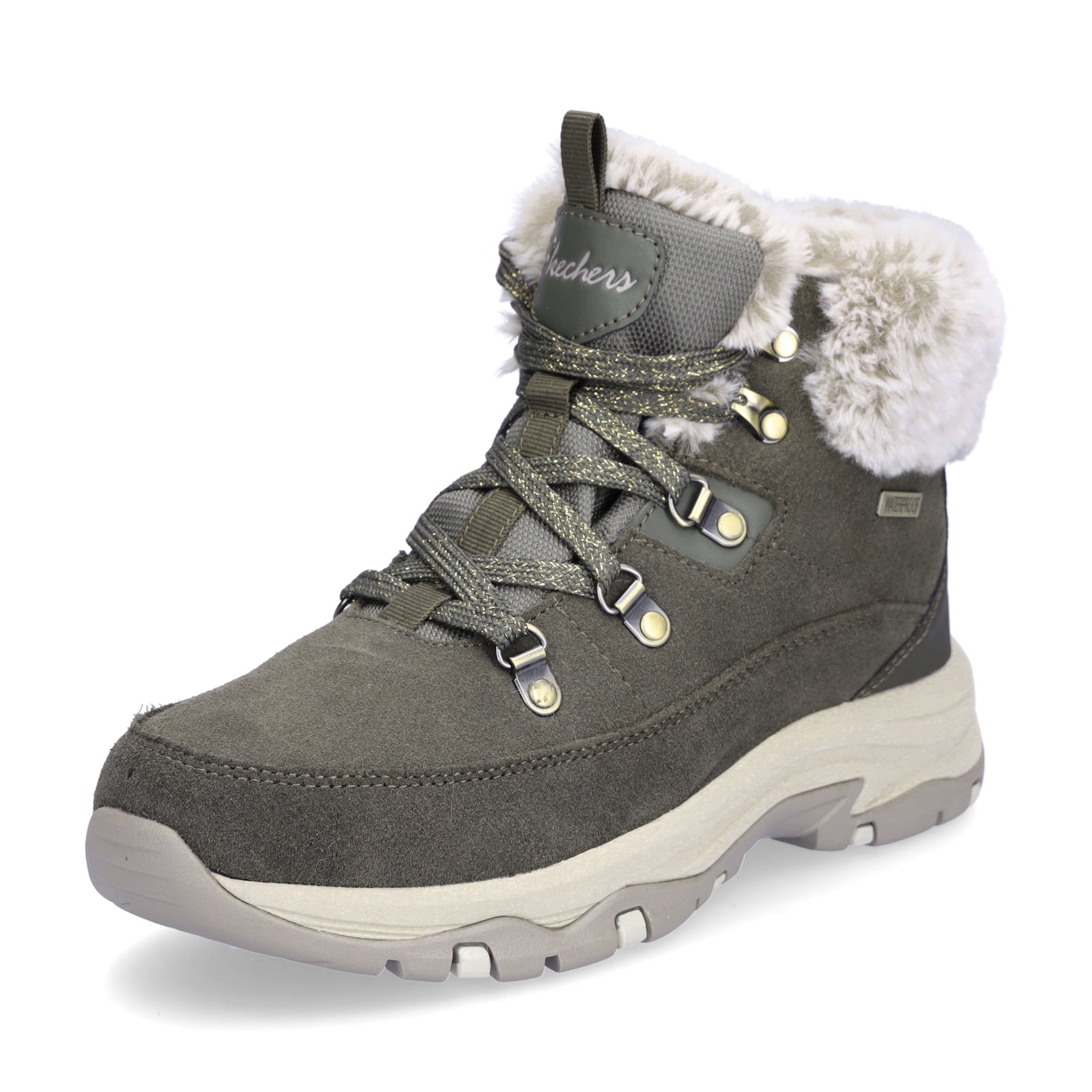 Skechers Damen Schnürboot Trego Snow Worries olive