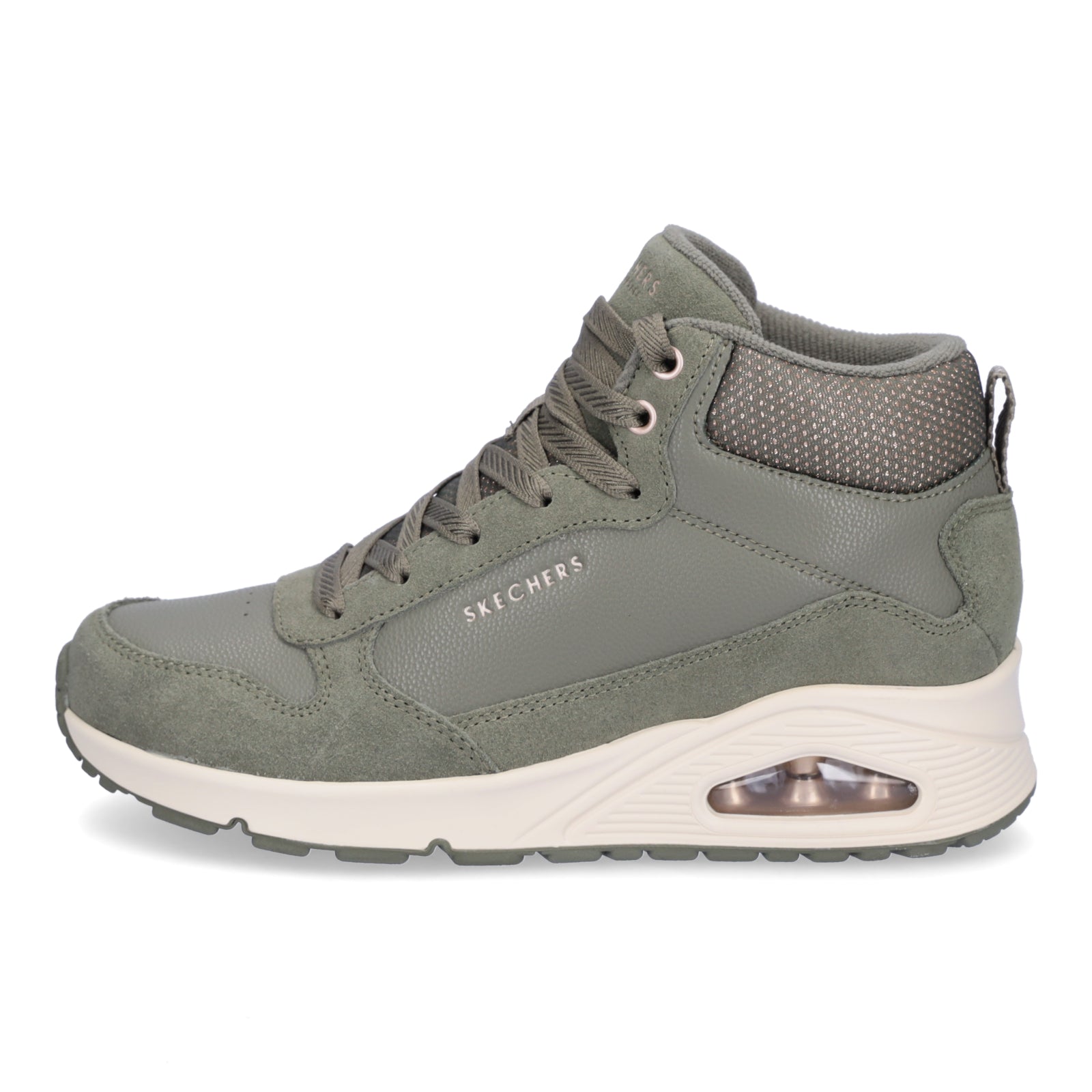 Skechers Damen Sneaker UNO Stacre Shine olive