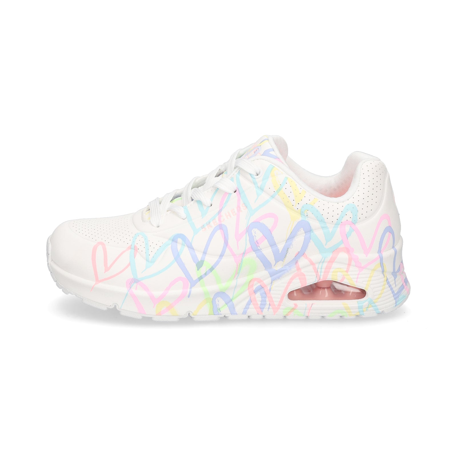 Skechers JGoldcrown women's sneakers UNO Spread The Love white pastel