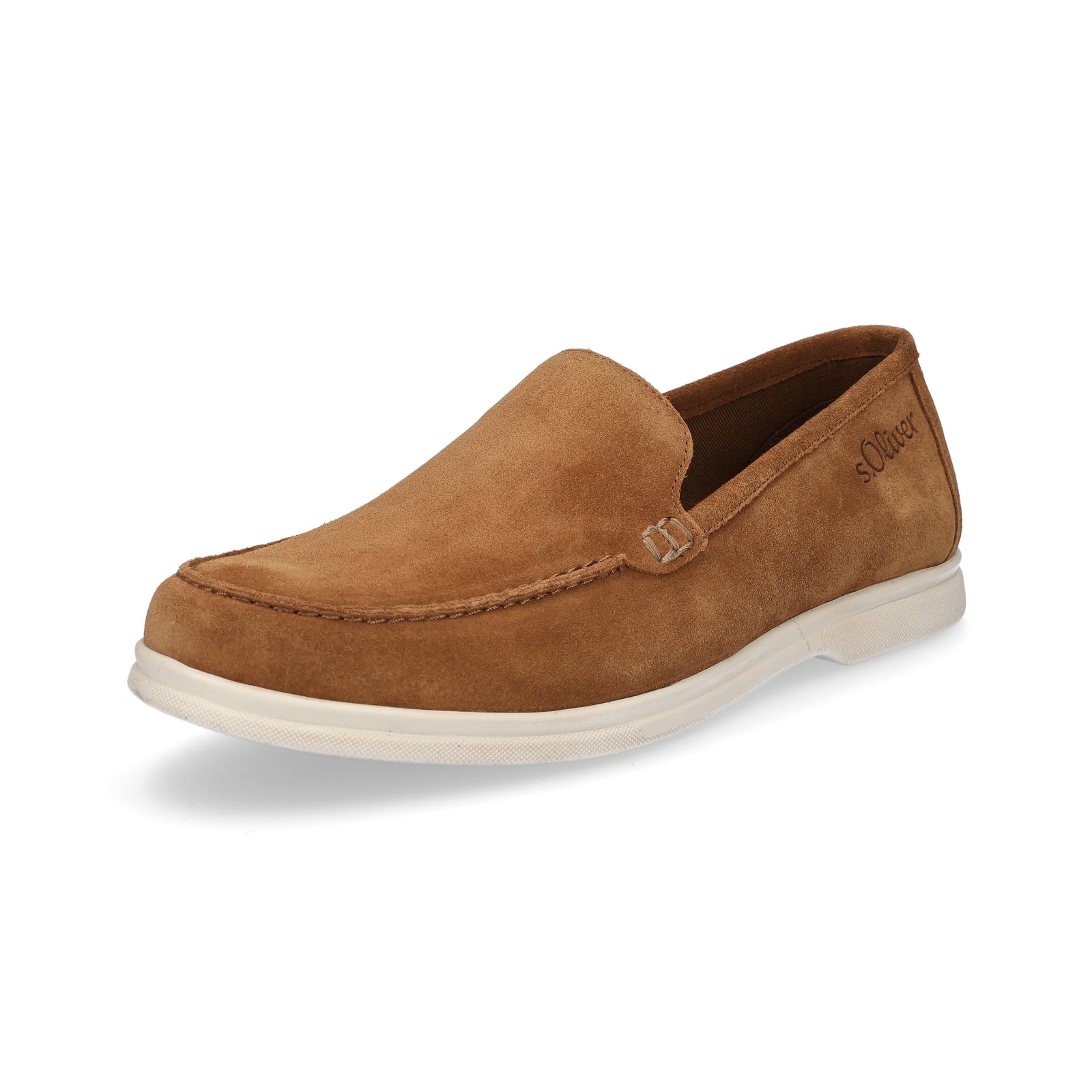 s.Oliver men's leather slippers cognac brown