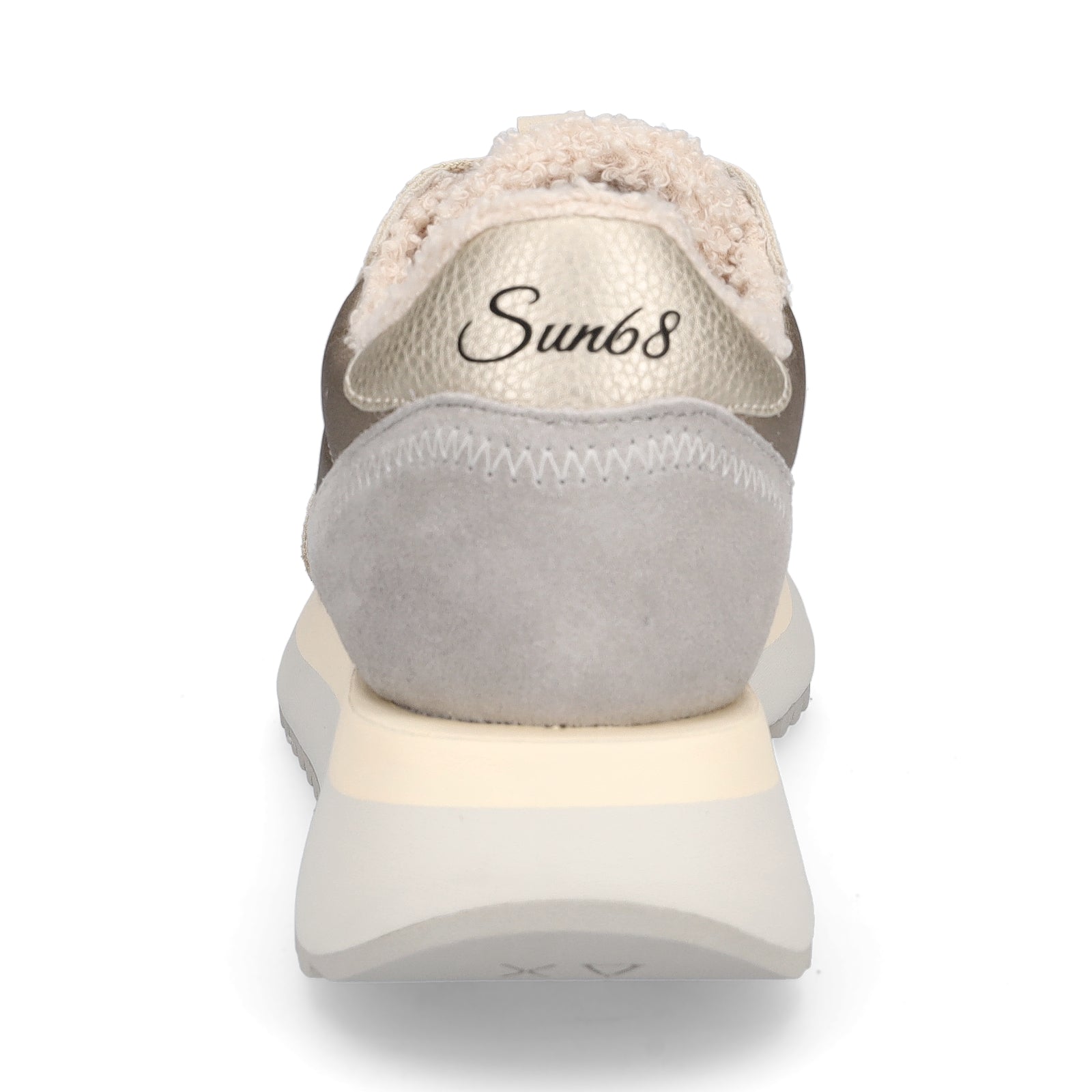 Sun68 Damen Sneaker Big Ally Teddy Fur beige gold
