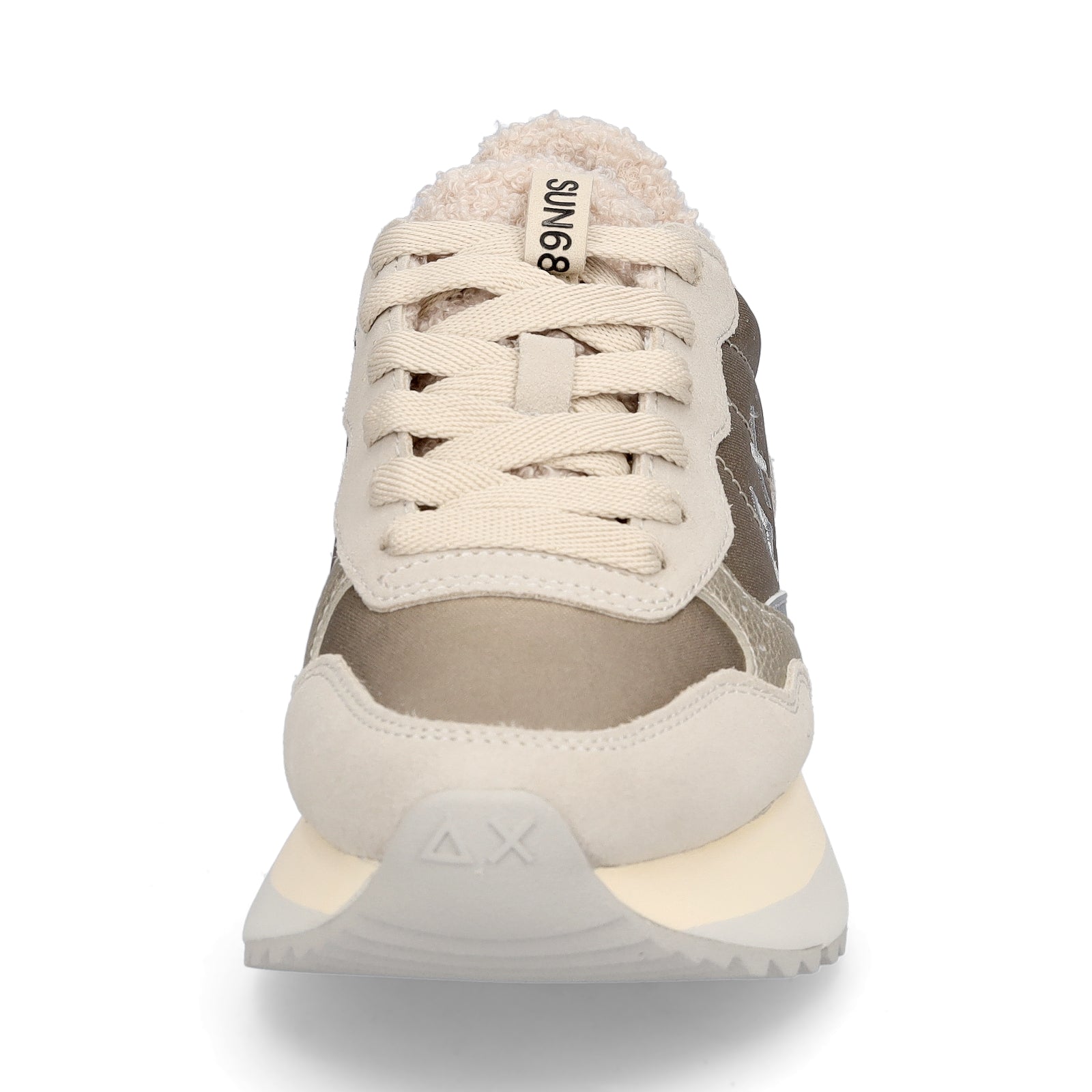 Sun68 Damen Sneaker Big Ally Teddy Fur beige gold