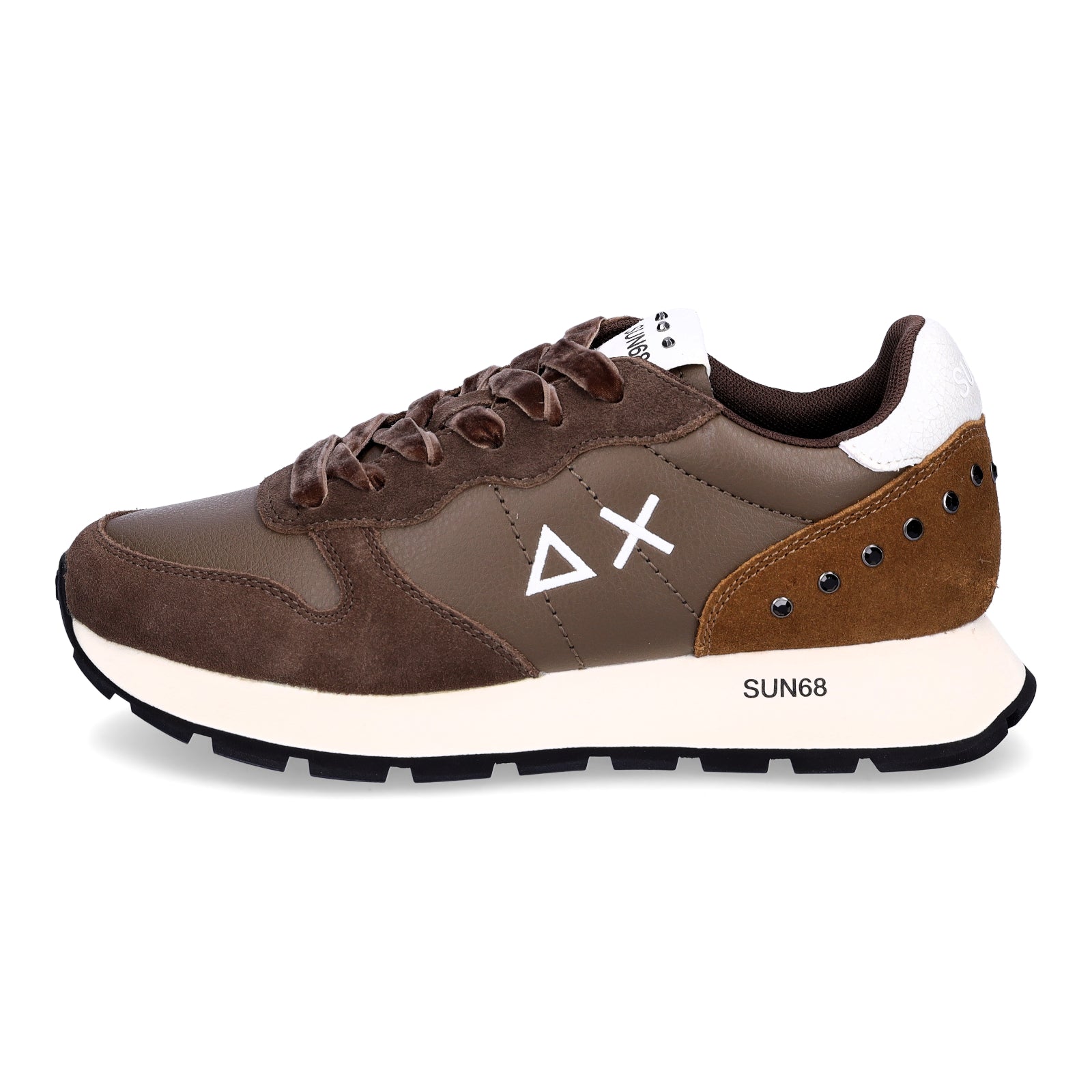 Sun68 Damen Sneaker Ally Studs braun