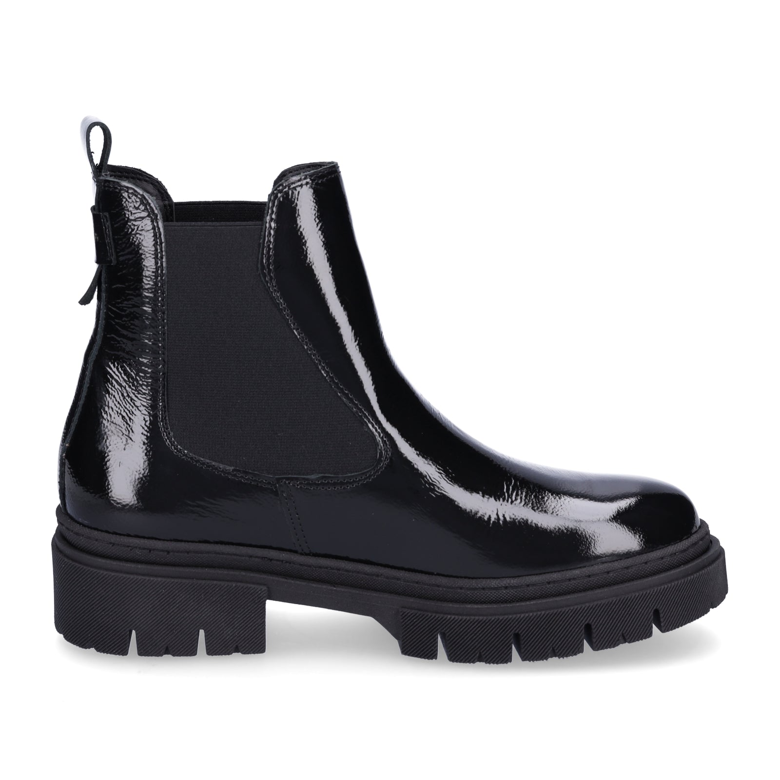 Tamaris women's Chelsea boot black patent