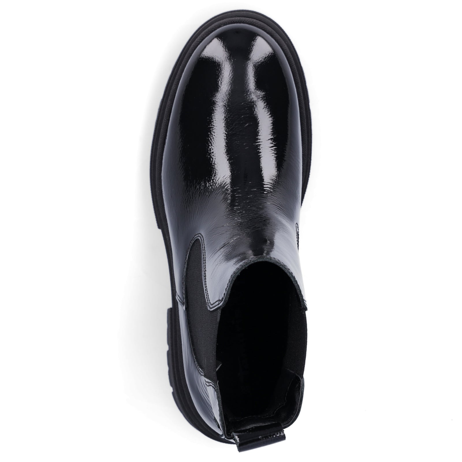 Tamaris women's Chelsea boot black patent