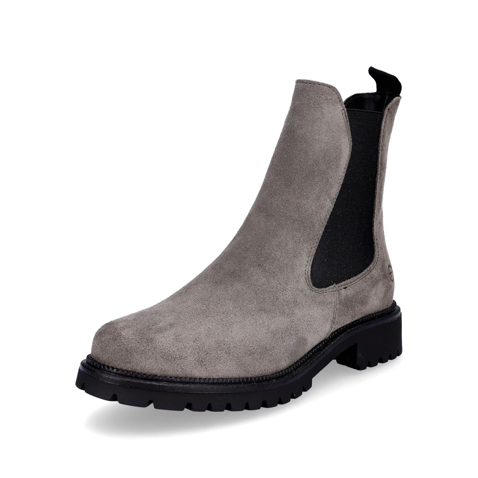 Tamaris women's leather Chelsea boot grey