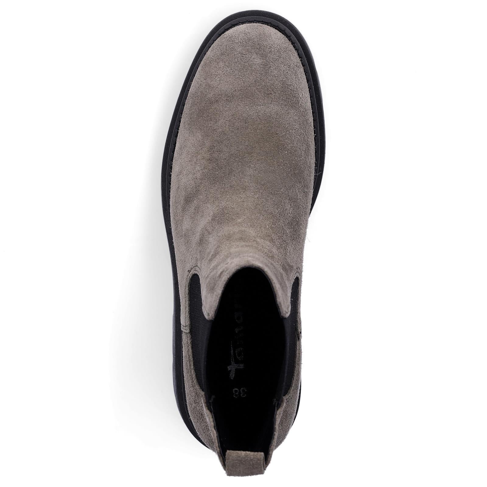Tamaris Damen Leder Chelsea Boot grau