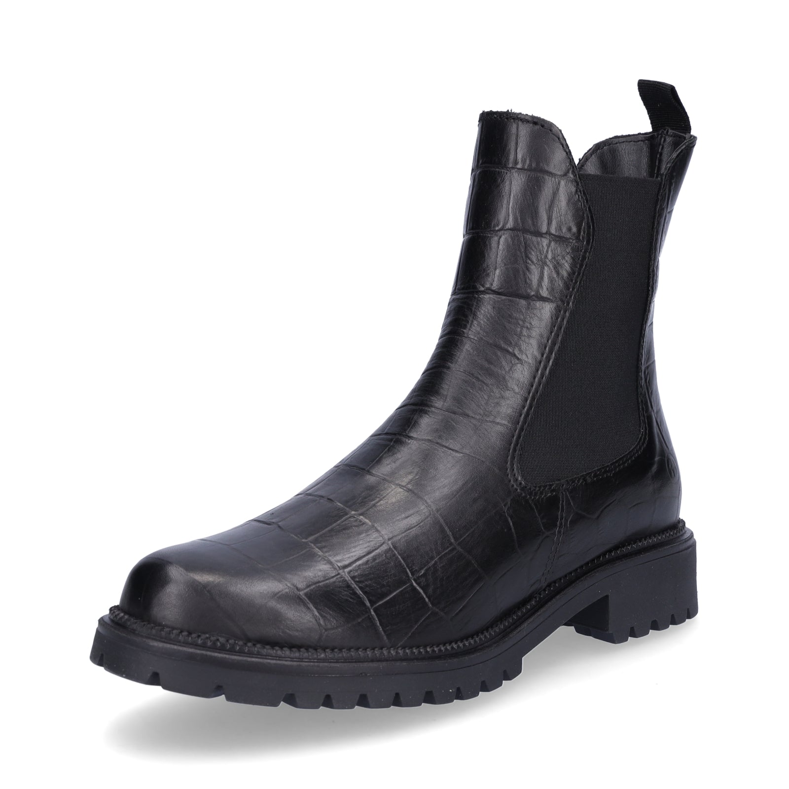 Tamaris Damen Chelsea Boot schwarz croco