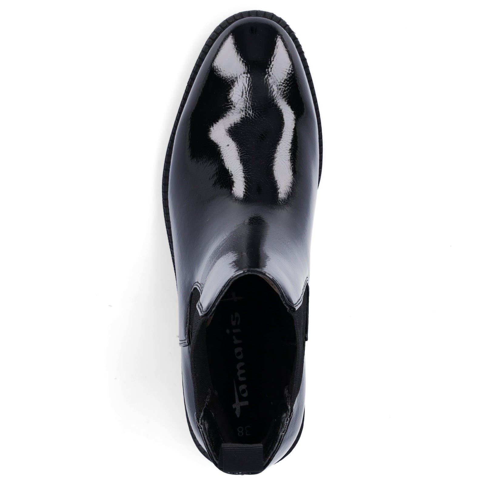 Tamaris Damen Chelsea Boot schwarz Lack