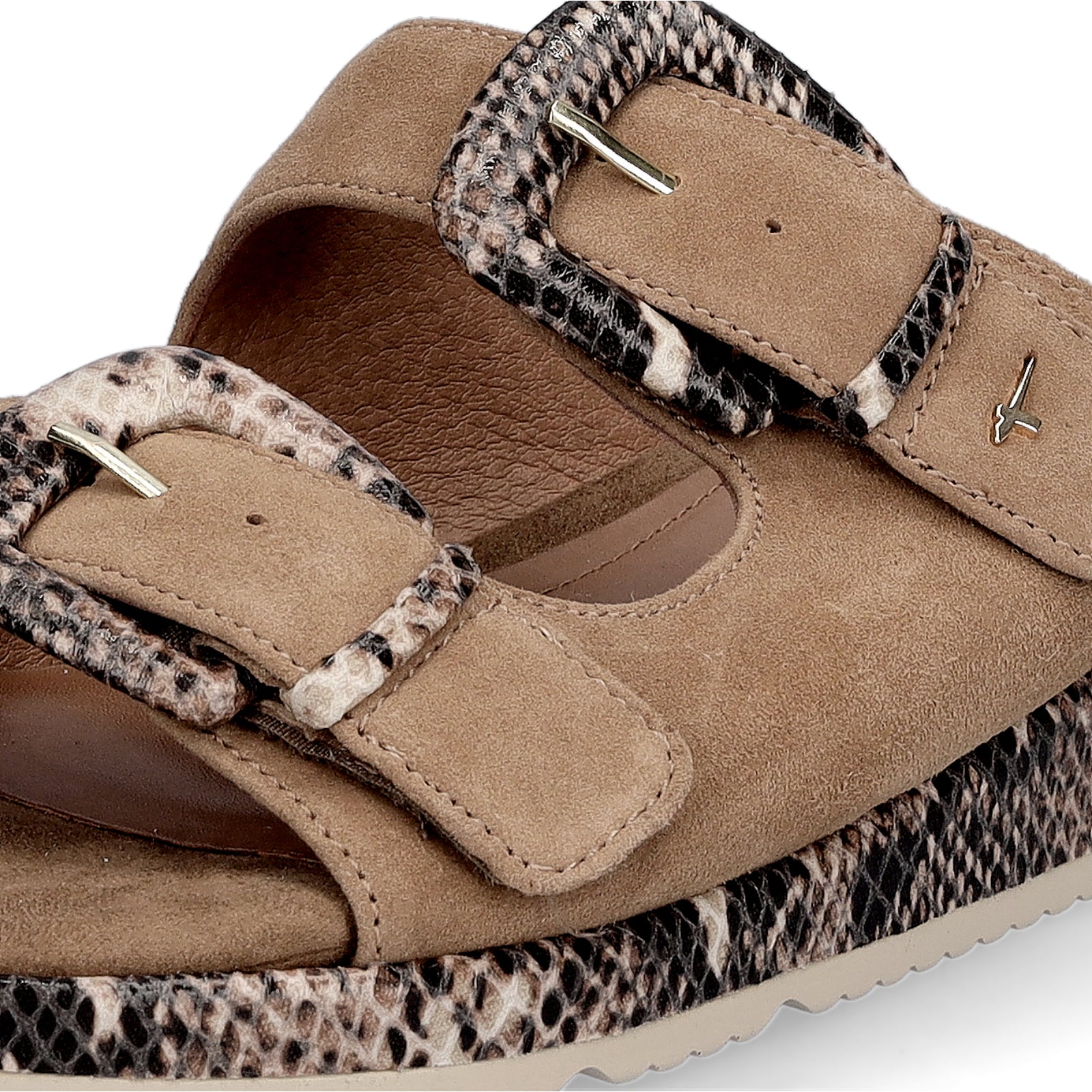 Tamaris women's mules beige python