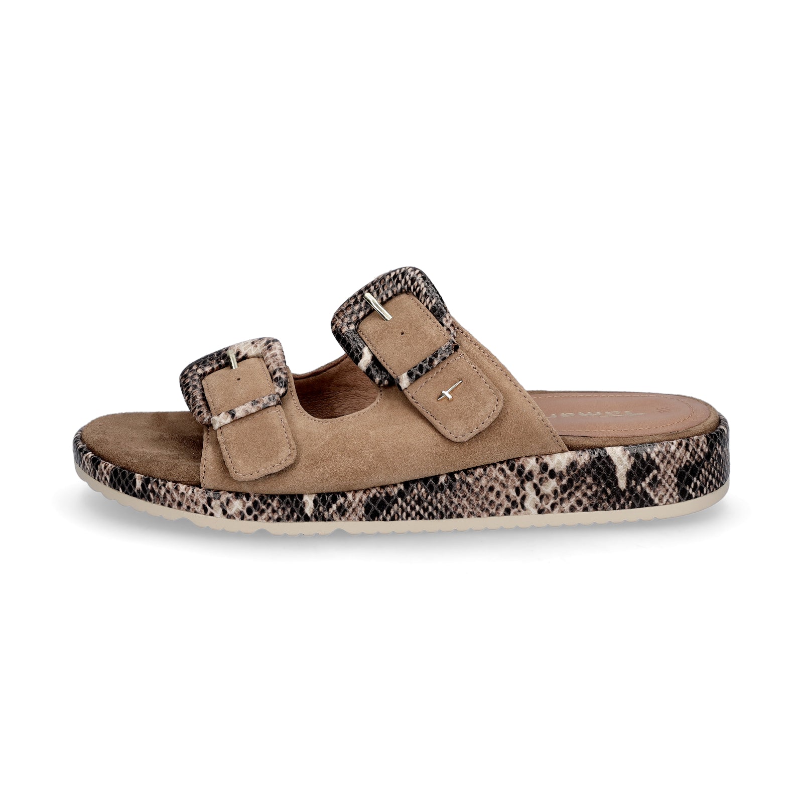 Tamaris Damen Pantolette beige python