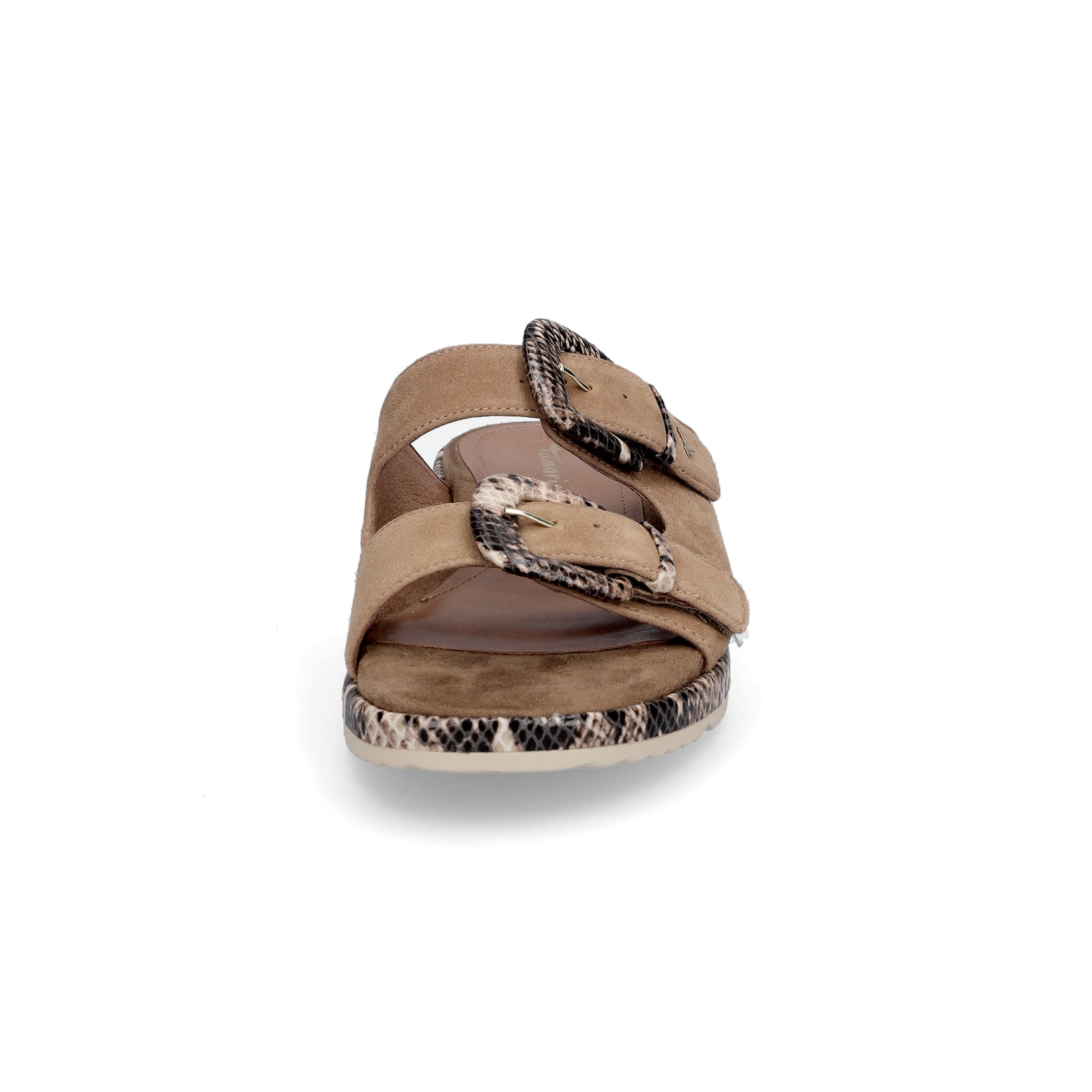 Tamaris women's mules beige python
