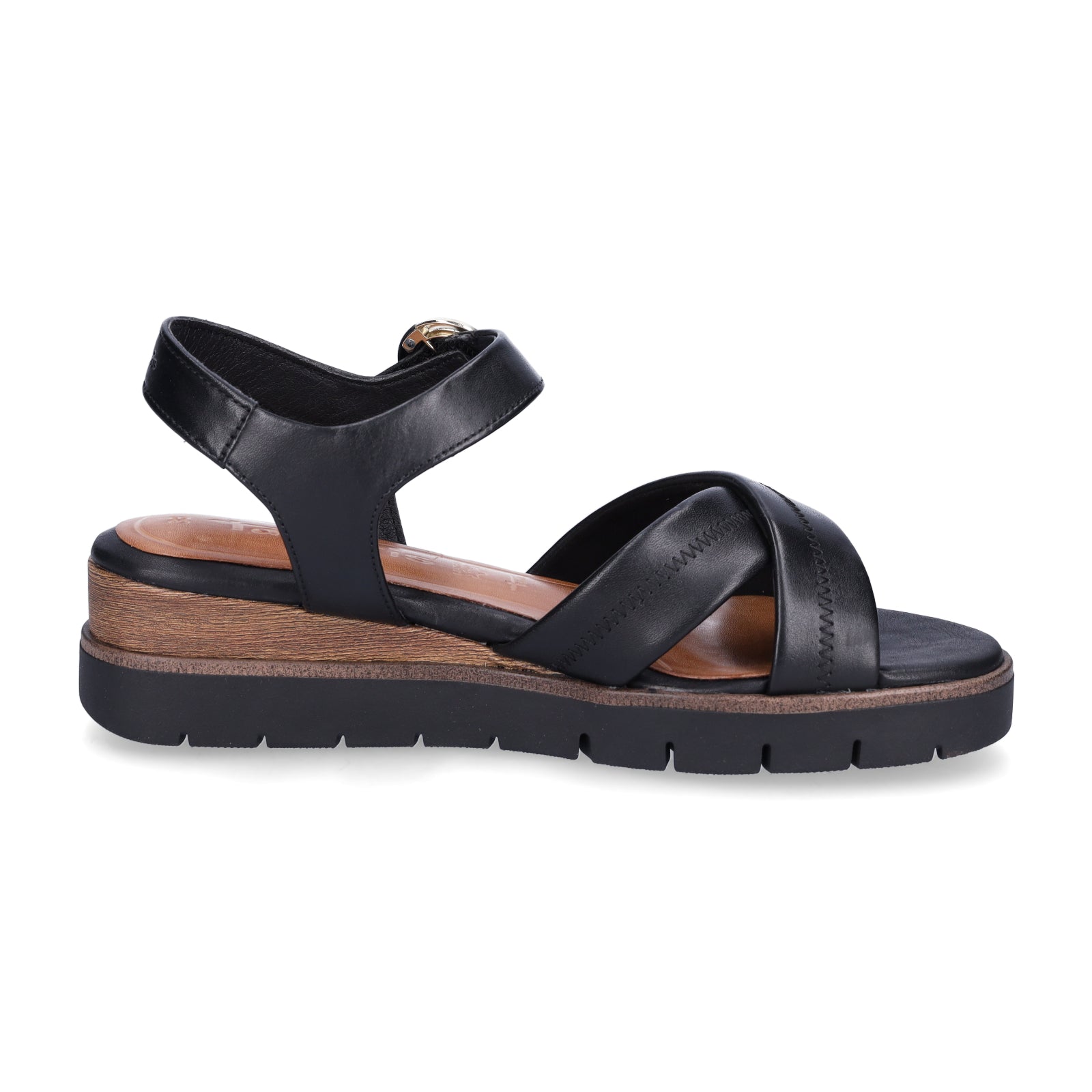 Tamaris women's wedge sandals black