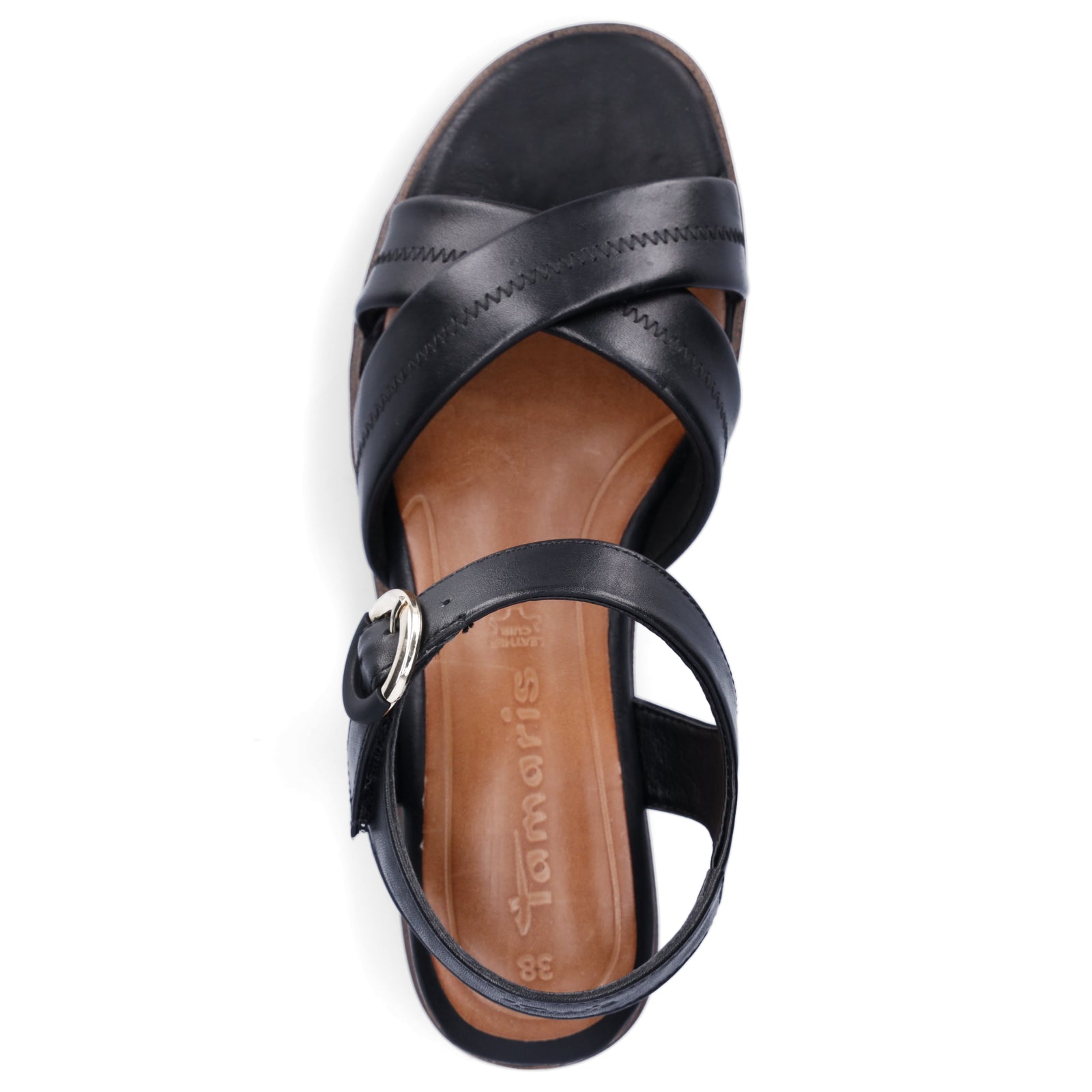 Tamaris women's wedge sandals black