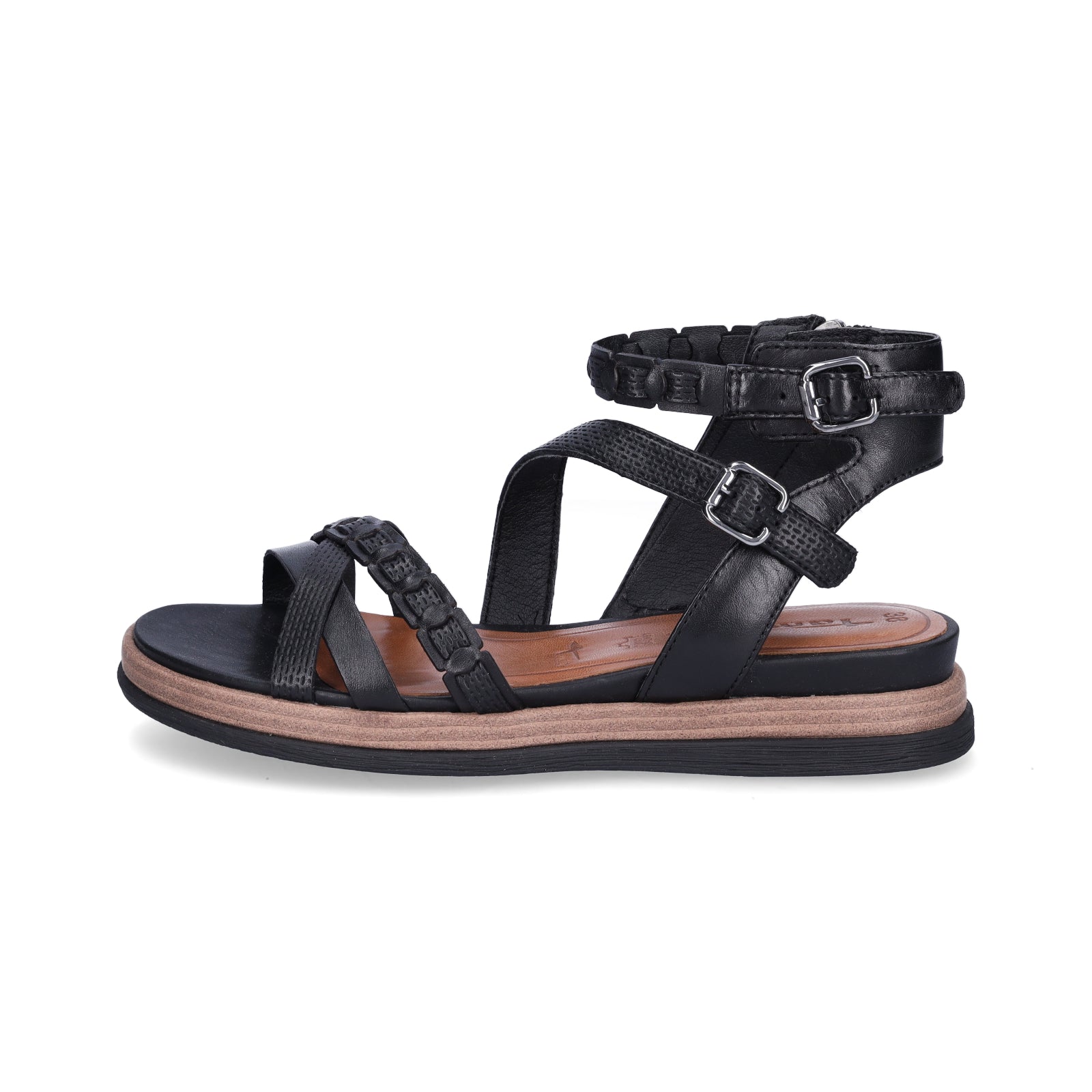 Tamaris women's strappy sandals black