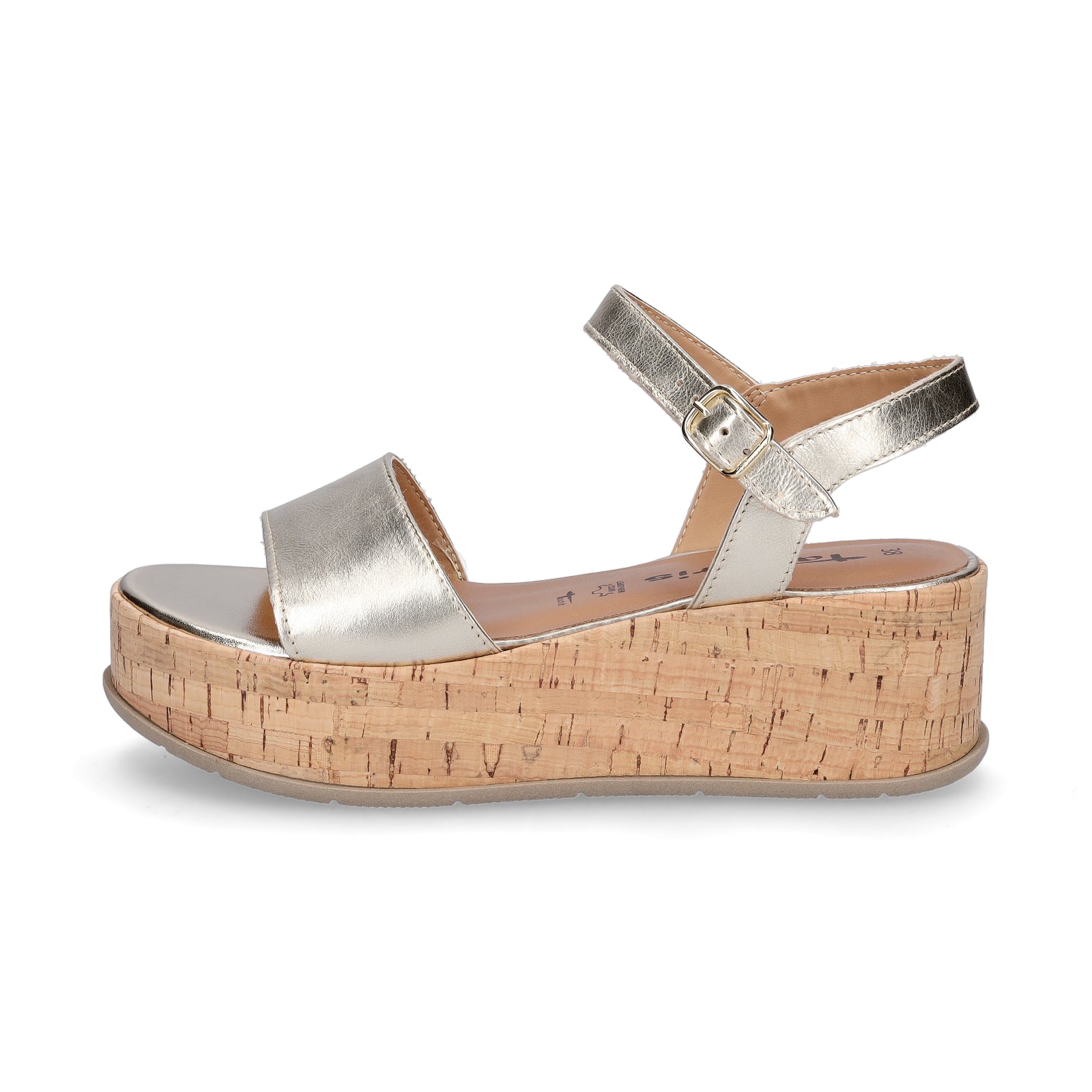 Tamaris Damen Plateau Sandalette gold metallic