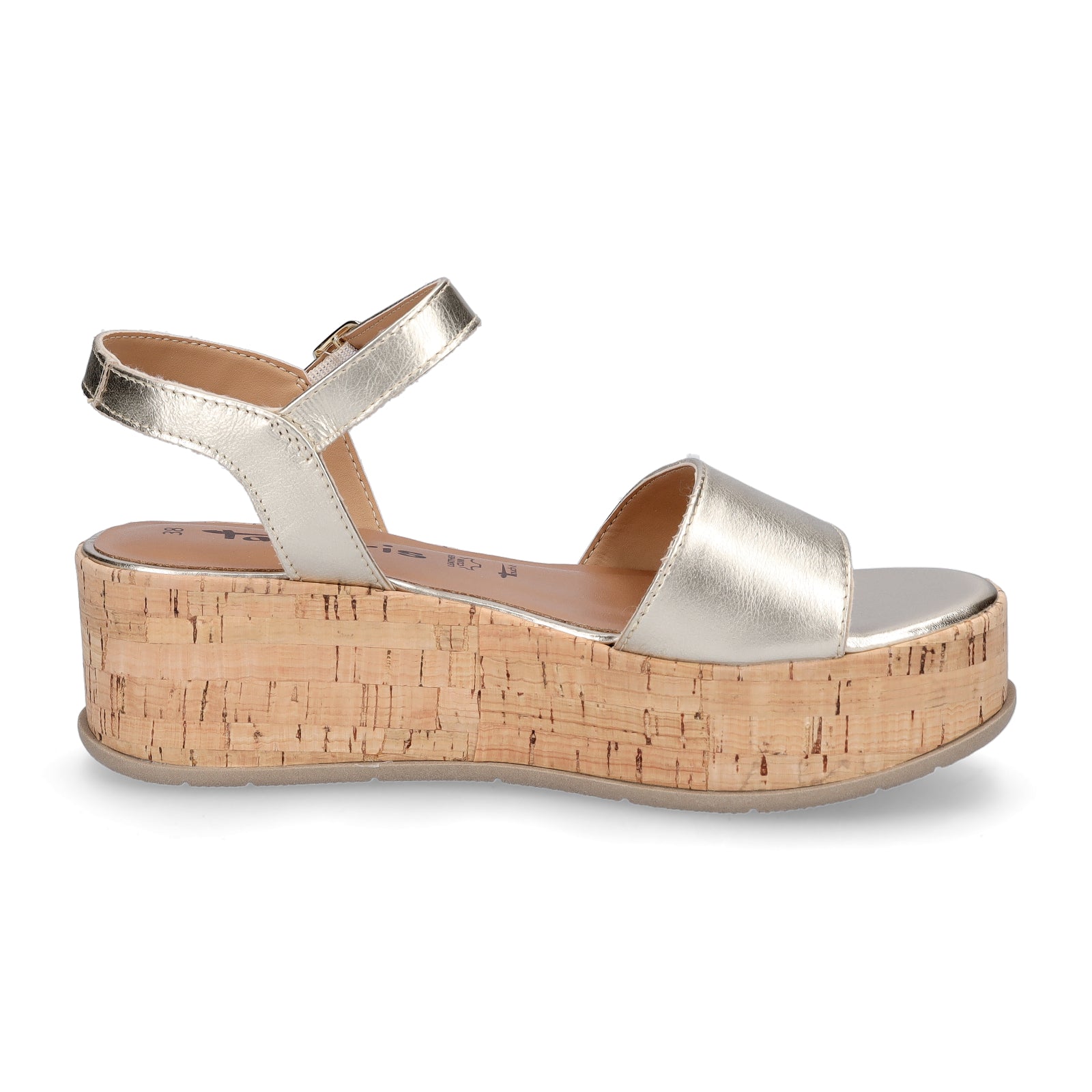 Tamaris Damen Plateau Sandalette gold metallic