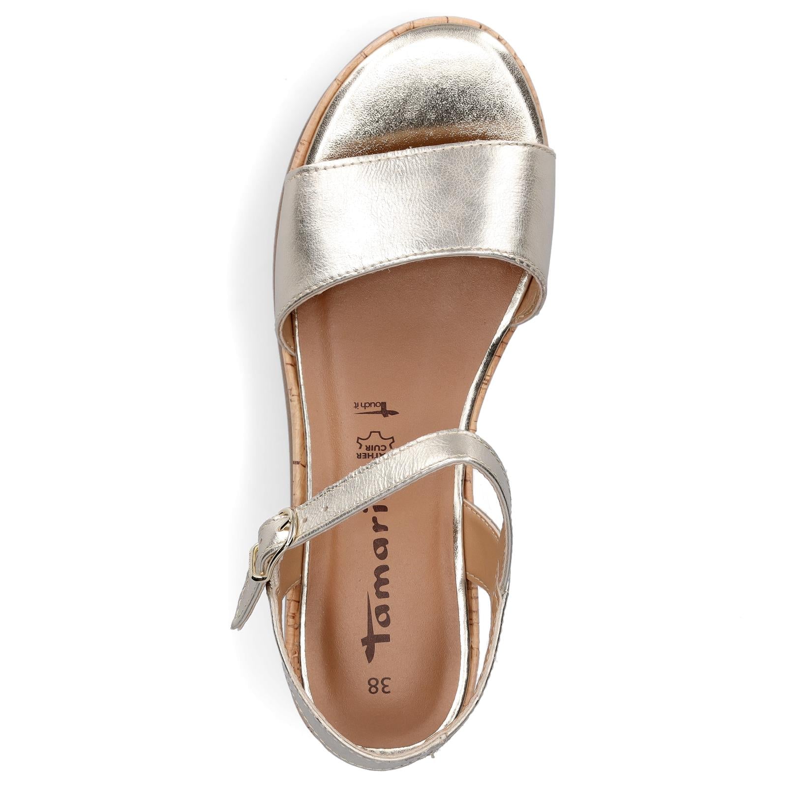 Tamaris Damen Plateau Sandalette gold metallic