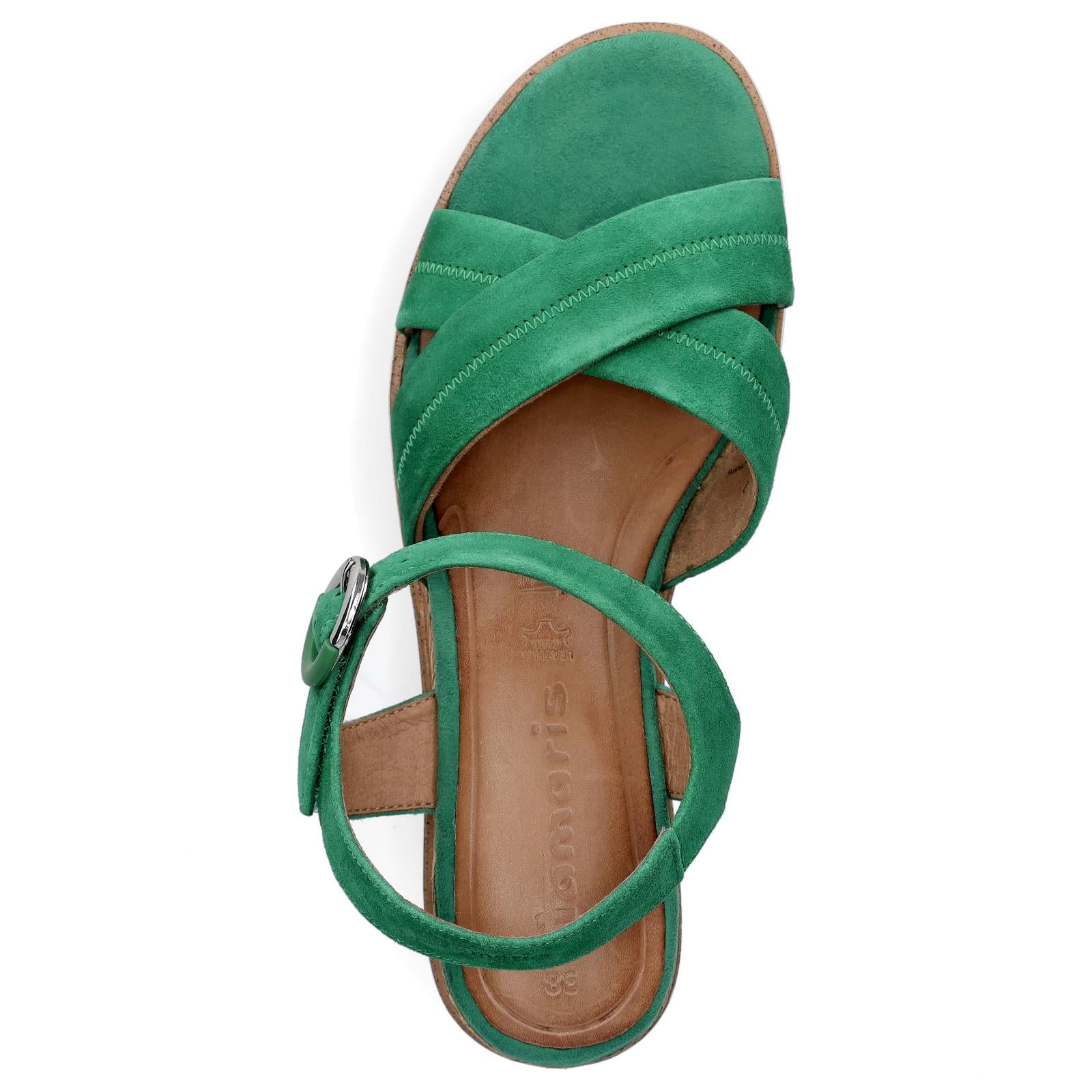 Tamaris women's wedge sandals green