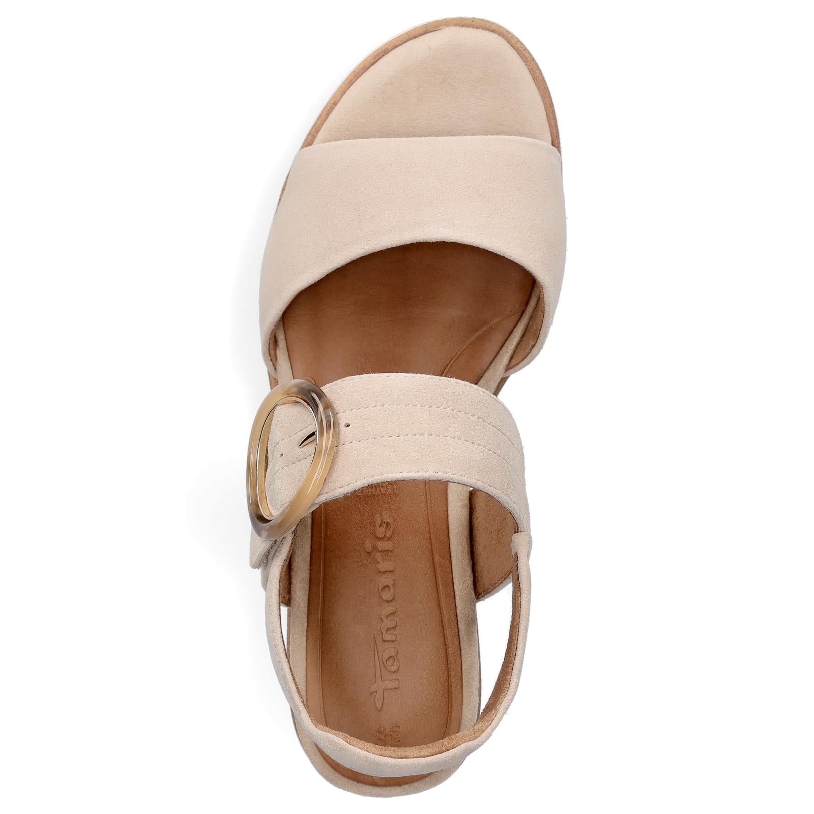 Tamaris Damen Keilsandalette beige