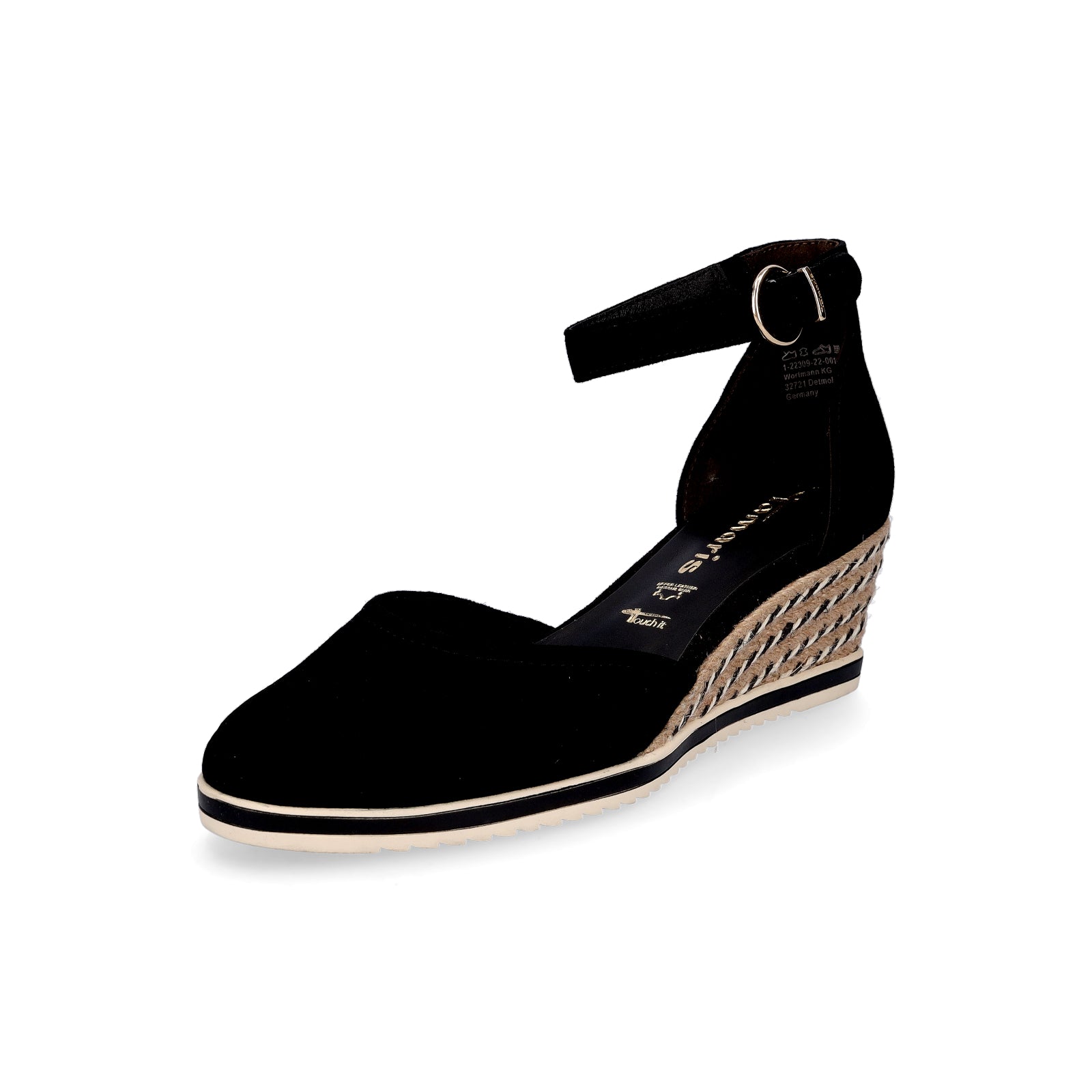 Tamaris Damen Keilsandalette schwarz