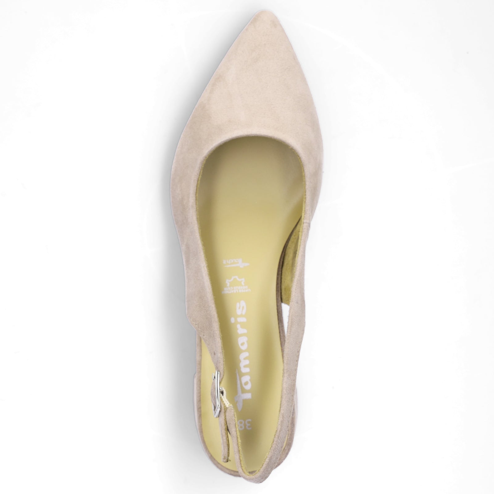 Tamaris Damen Leder Slingpumps taupe