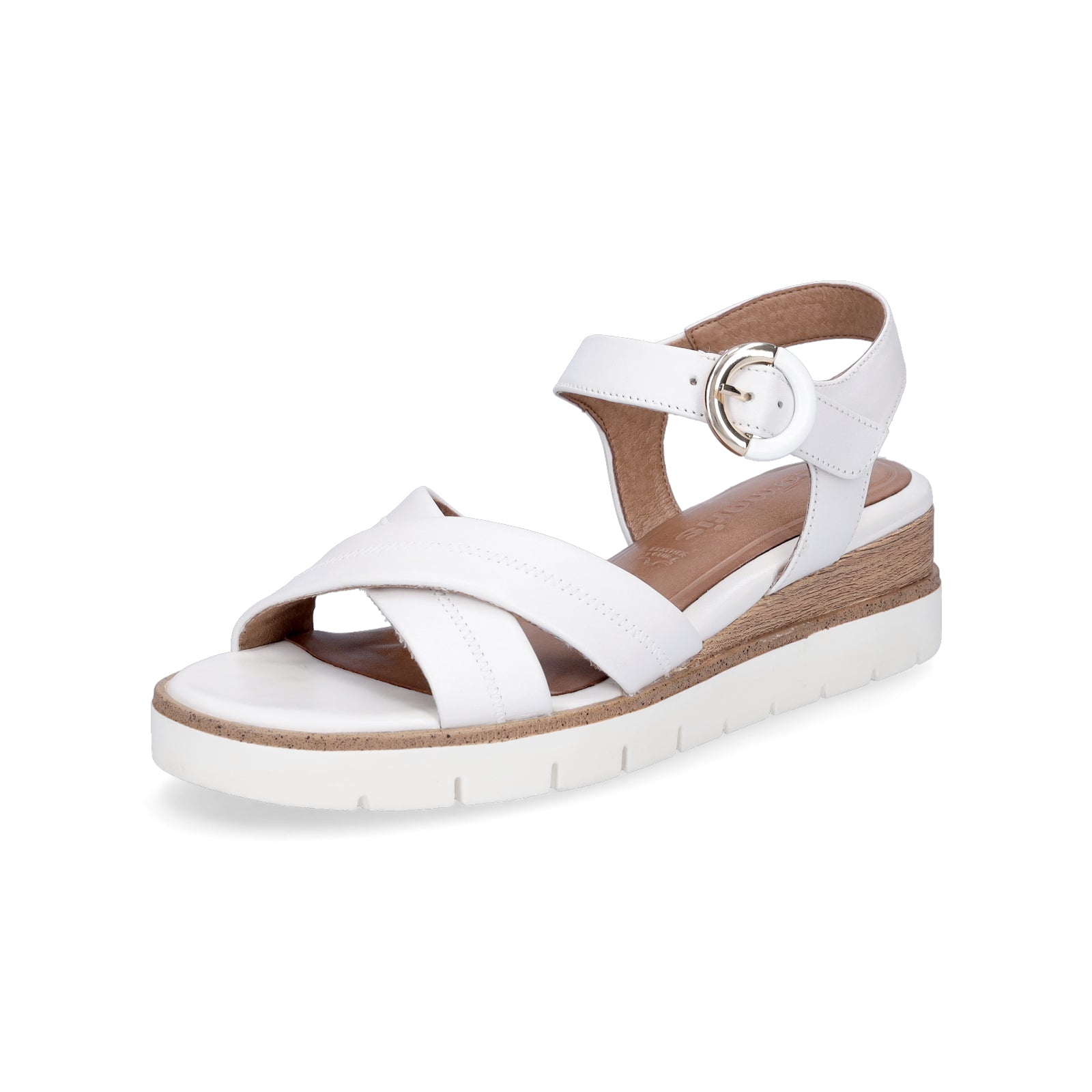 Tamaris women's wedge sandals white