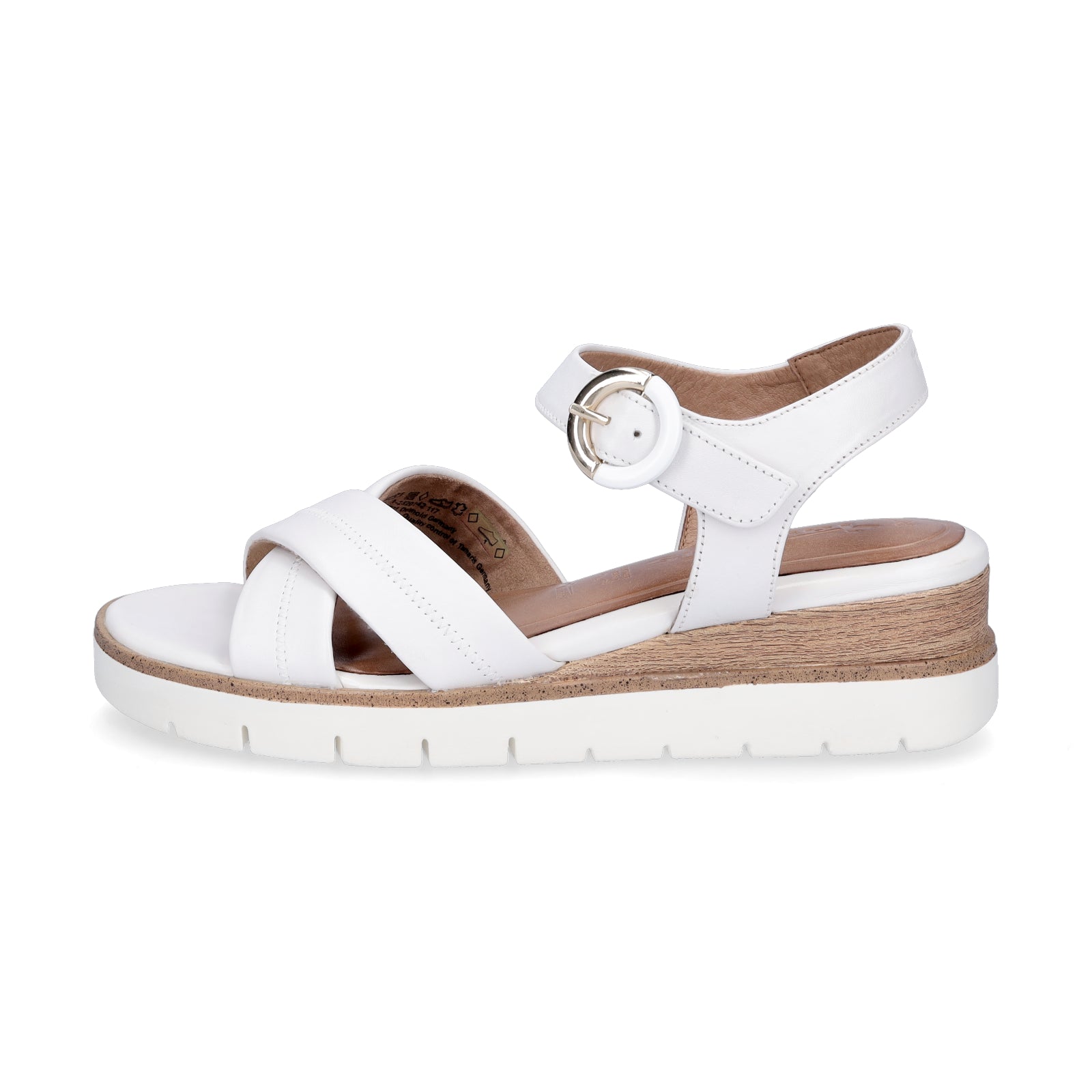 Tamaris women's wedge sandals white