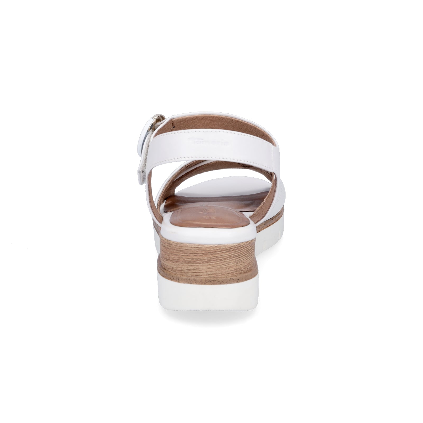 Tamaris women's wedge sandals white