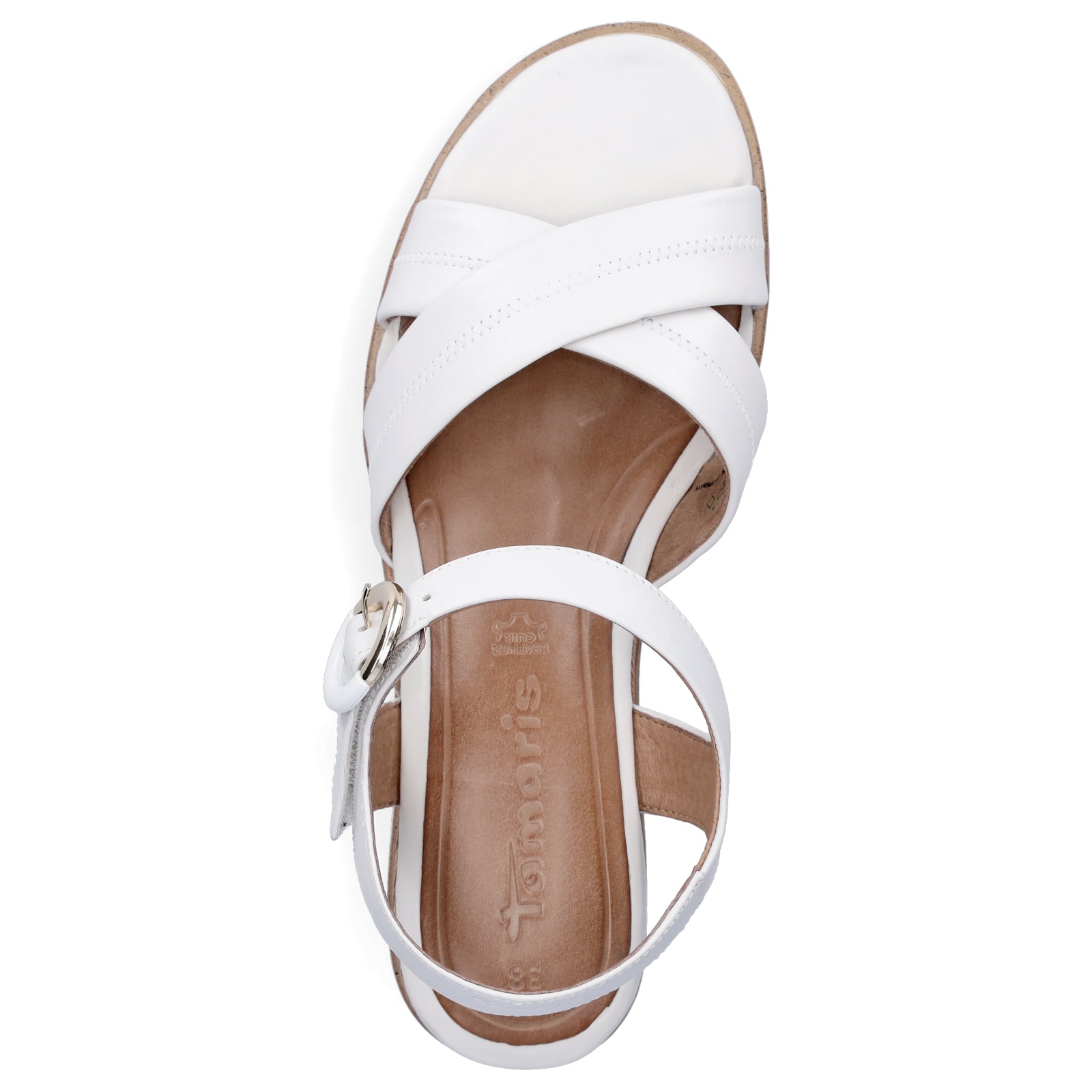 Tamaris women's wedge sandals white