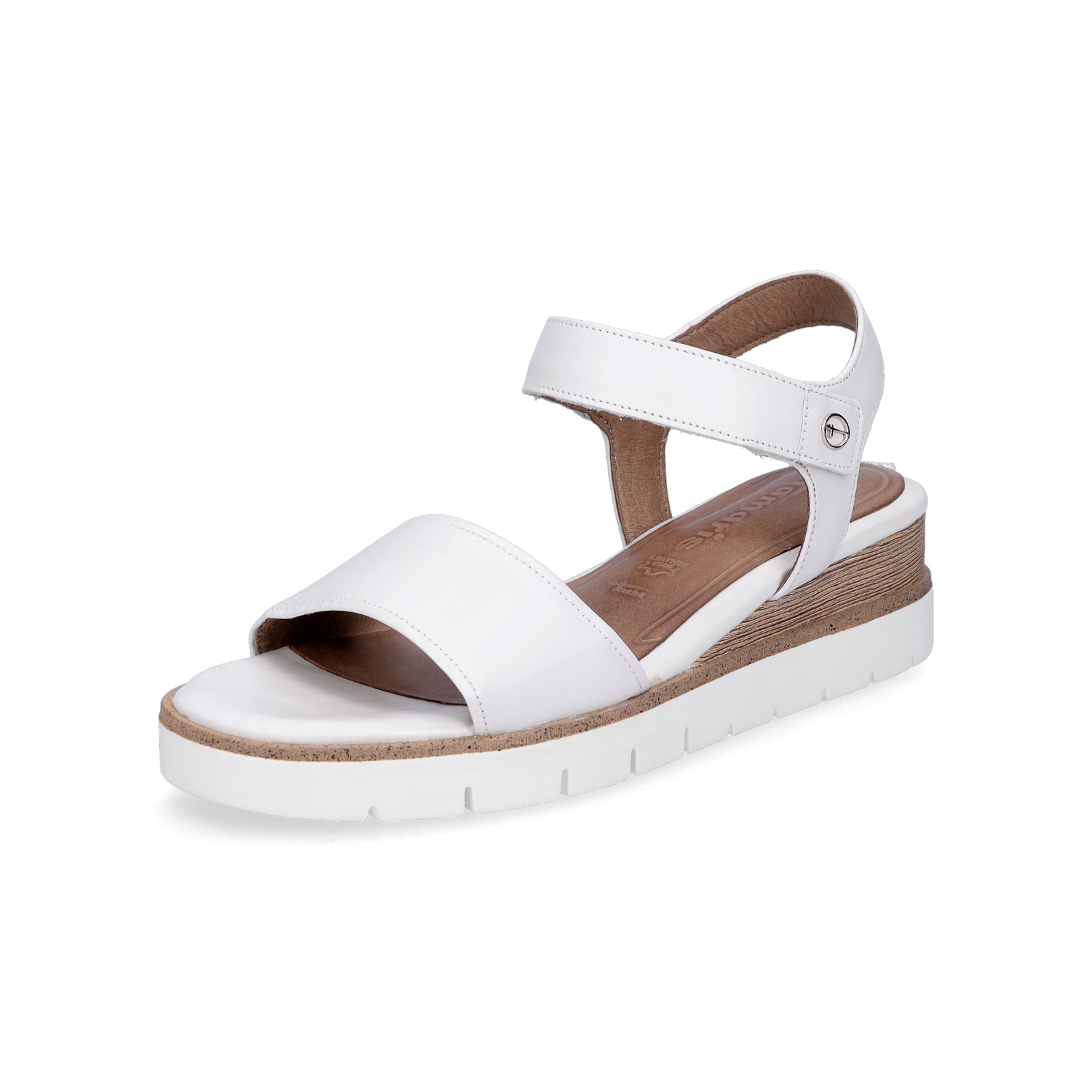 Tamaris women's wedge sandals white