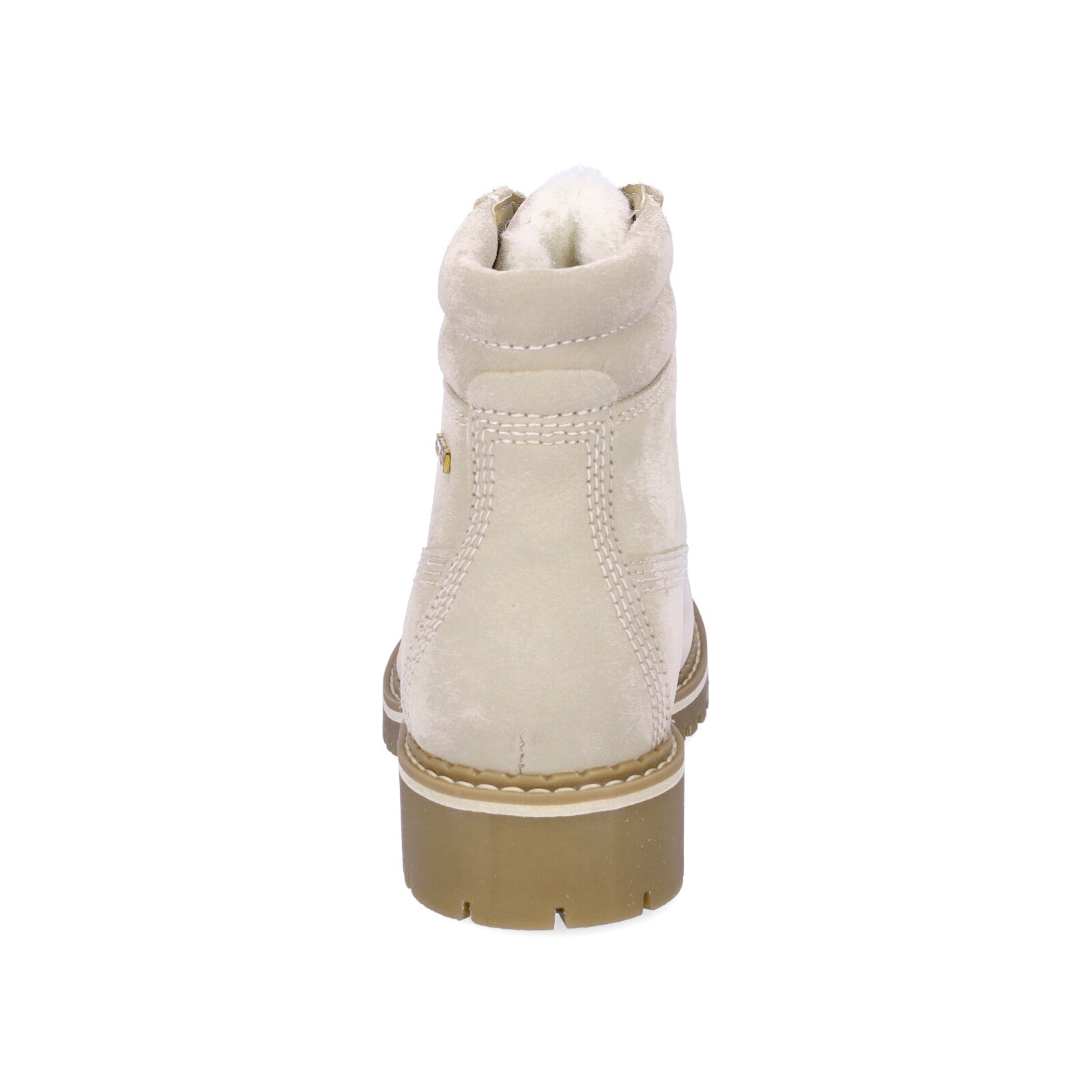 Tamaris women's leather lace-up boot cream