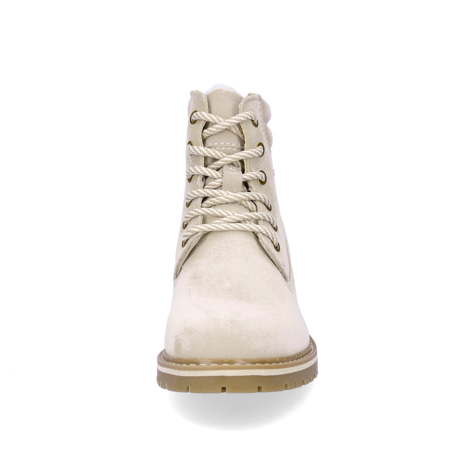 Tamaris women's leather lace-up boot cream