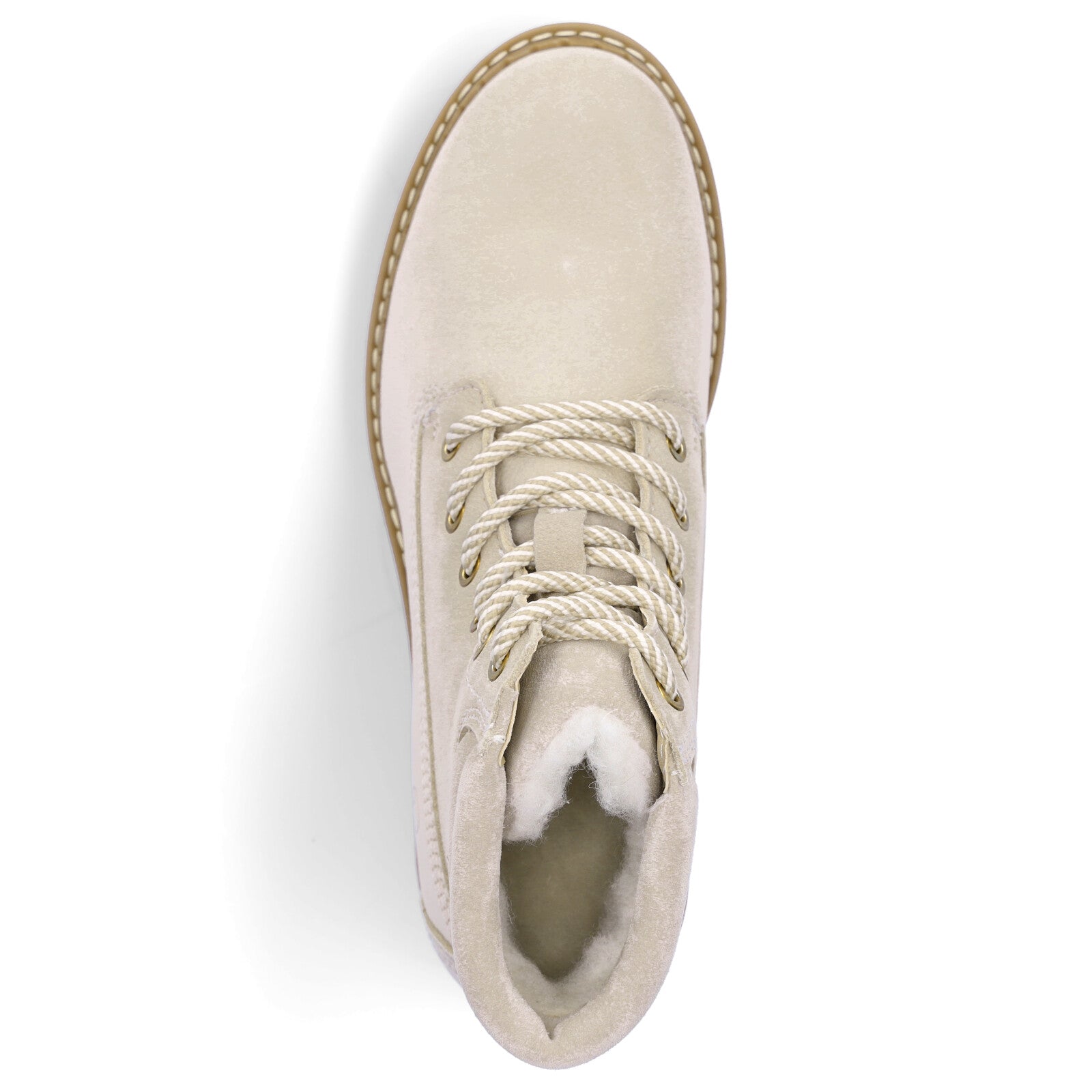 Tamaris women's leather lace-up boot cream