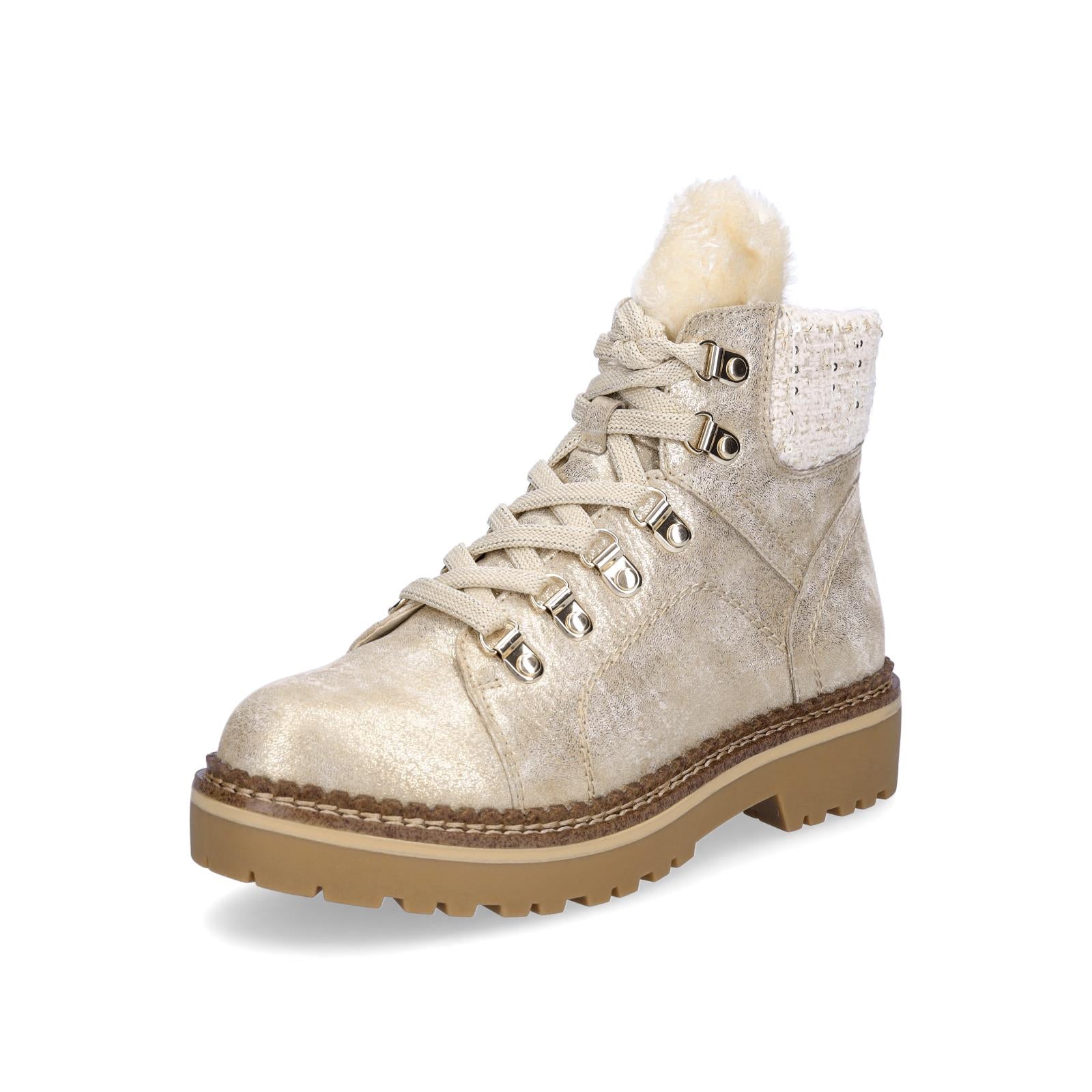 Tamaris women's lace-up boot gold
