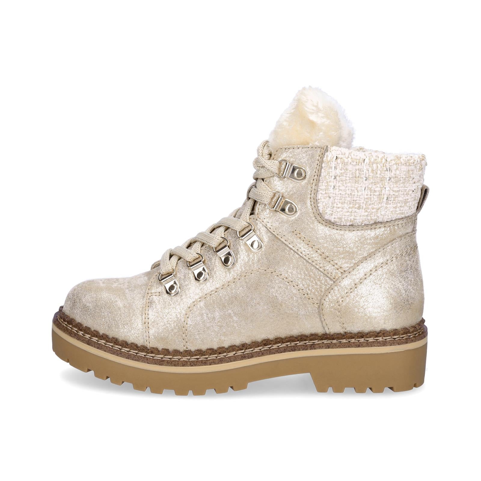 Tamaris women's lace-up boot gold