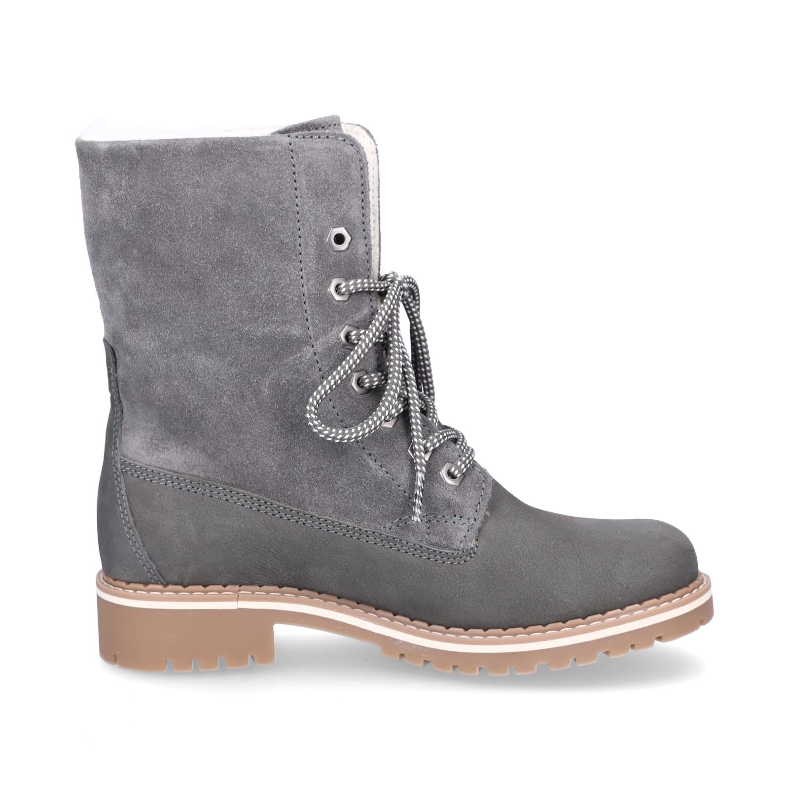 Tamaris women's leather lace-up boot anthracite