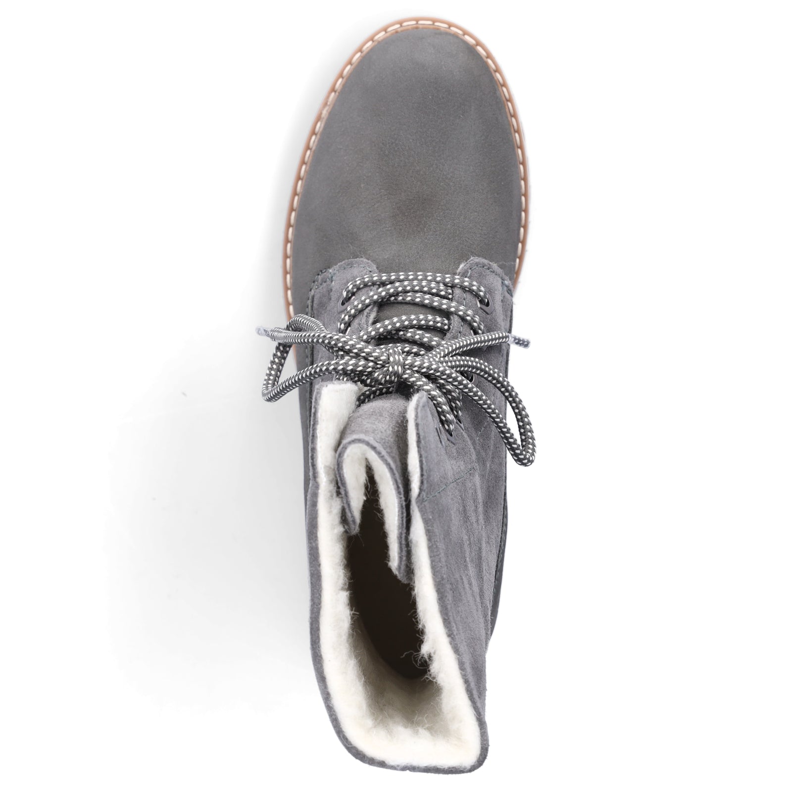 Tamaris women's leather lace-up boot anthracite