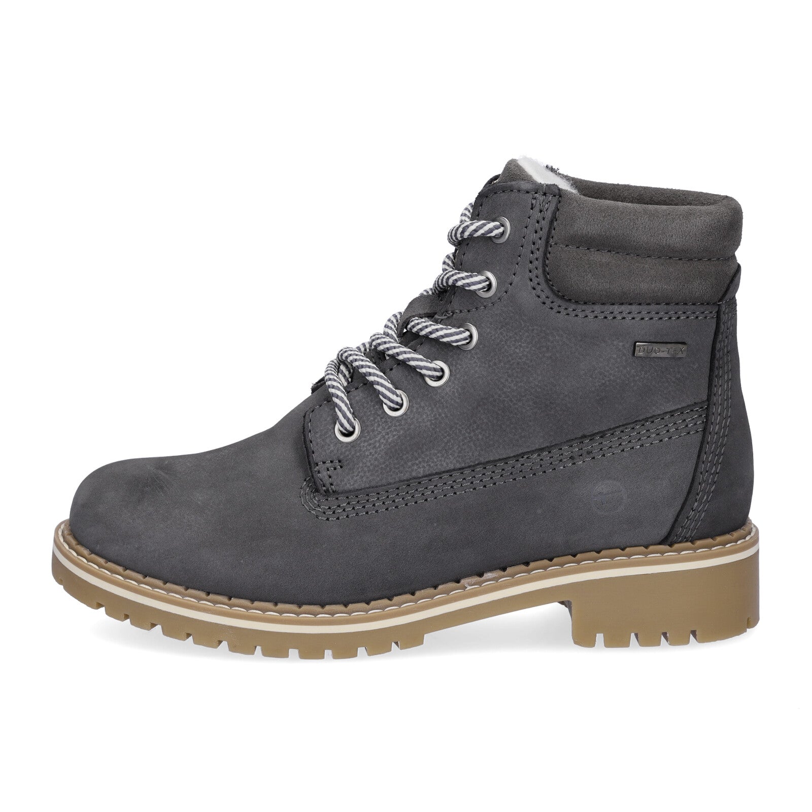 Tamaris women's leather lace-up boot dark grey