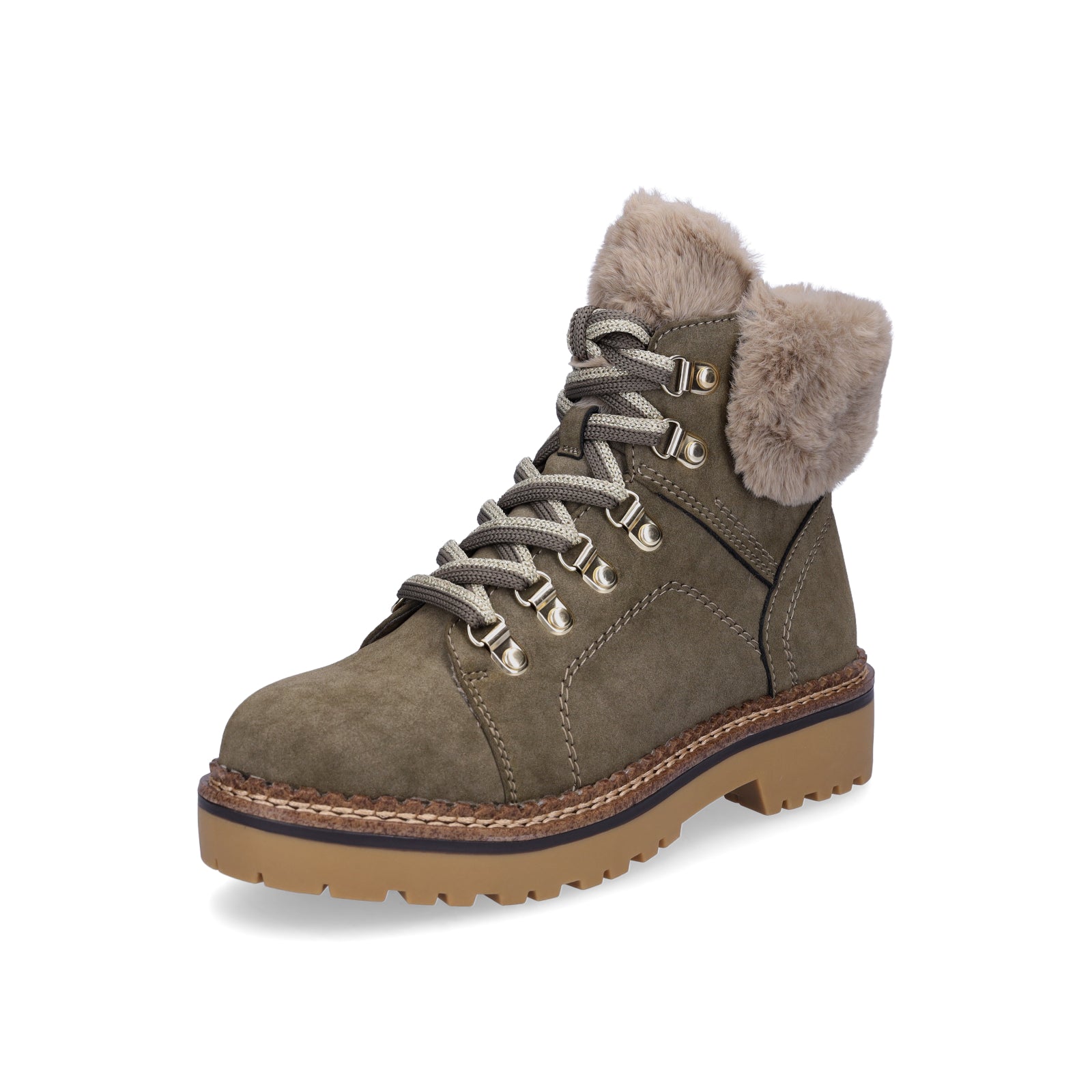 Tamaris women's lace-up boot green
