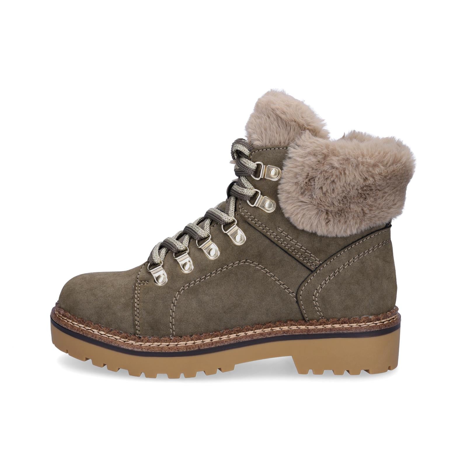 Tamaris women's lace-up boot green