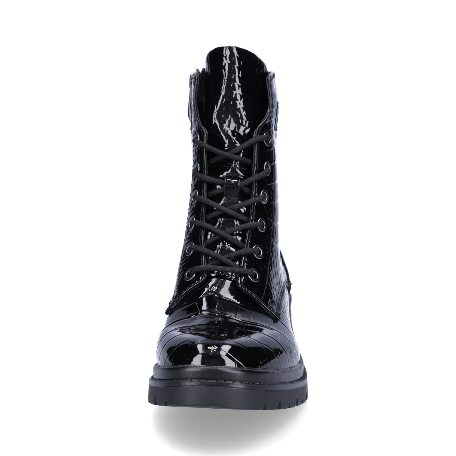 Tamaris Damen Schnürboot schwarz croco