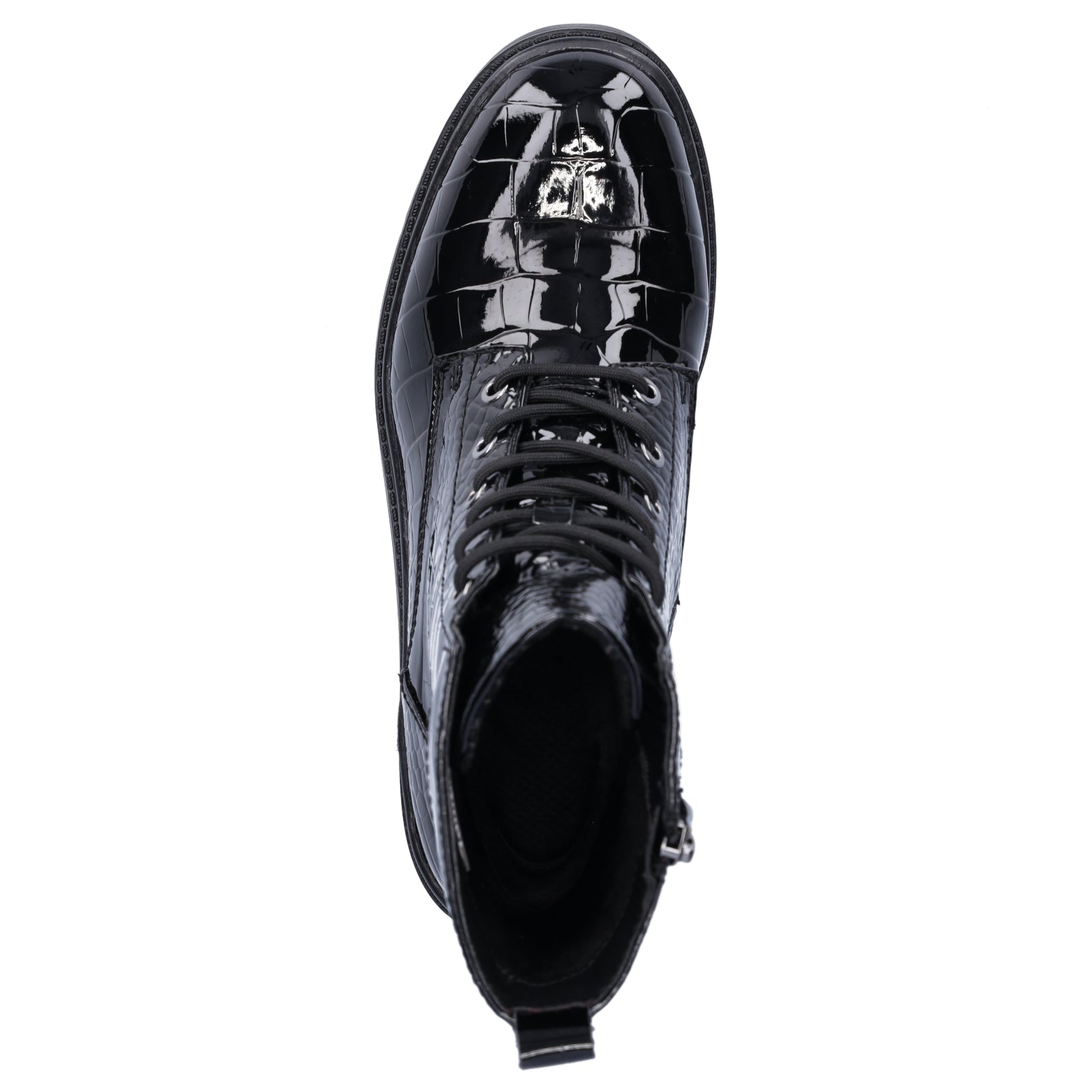 Tamaris women's lace-up boot black croco