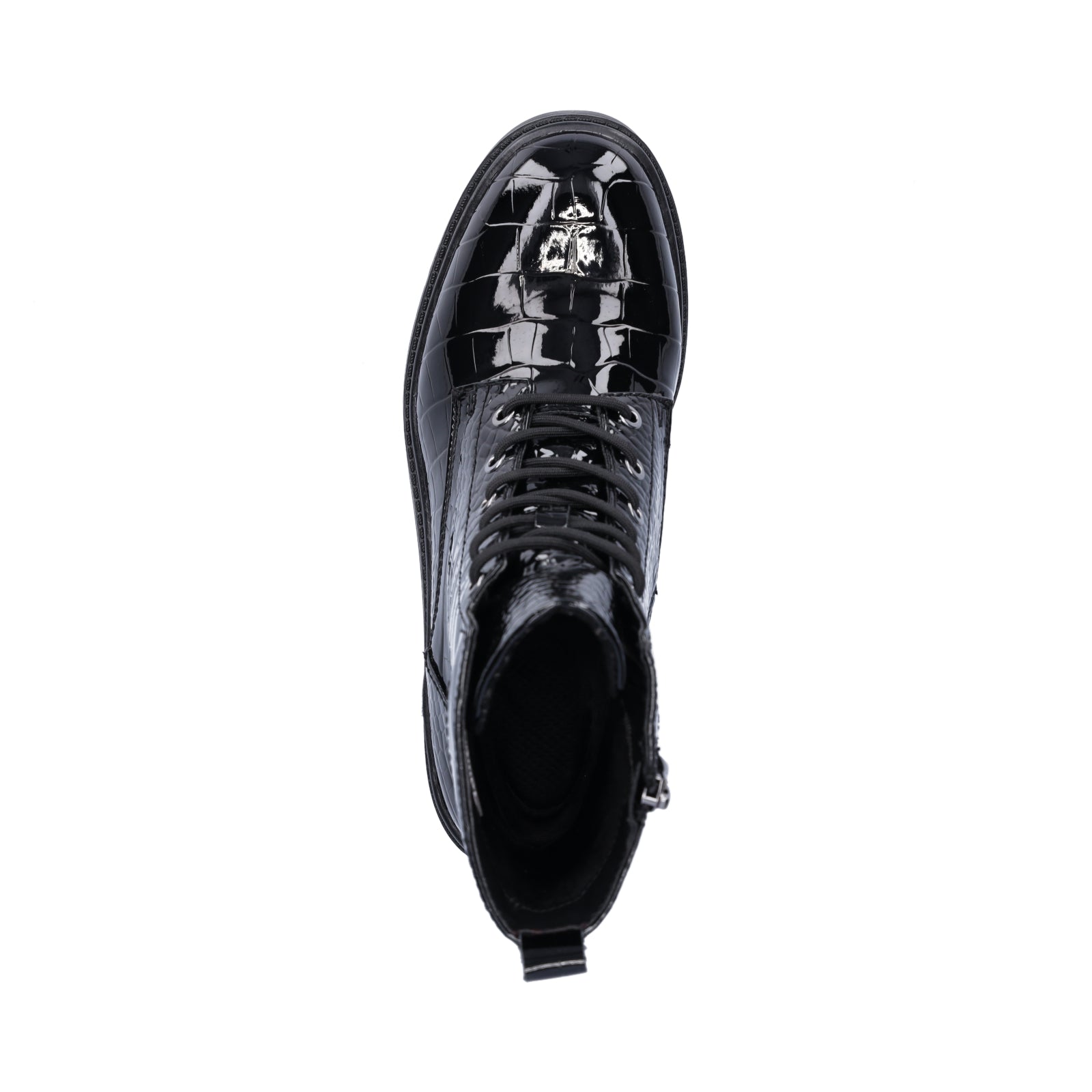 Tamaris Damen Schnürboot schwarz croco